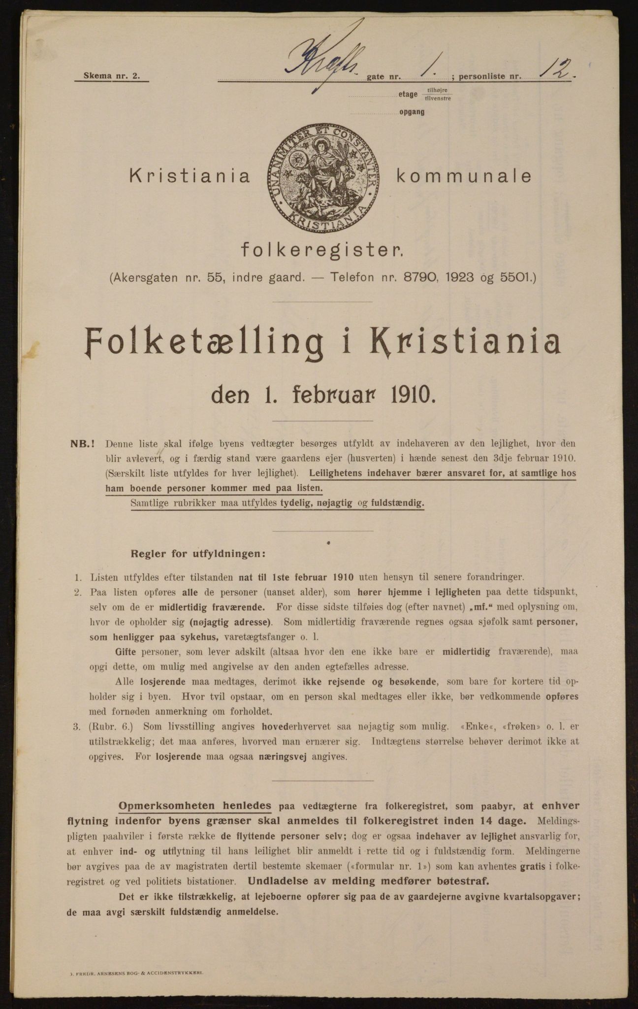 OBA, Municipal Census 1910 for Kristiania, 1910, p. 52324