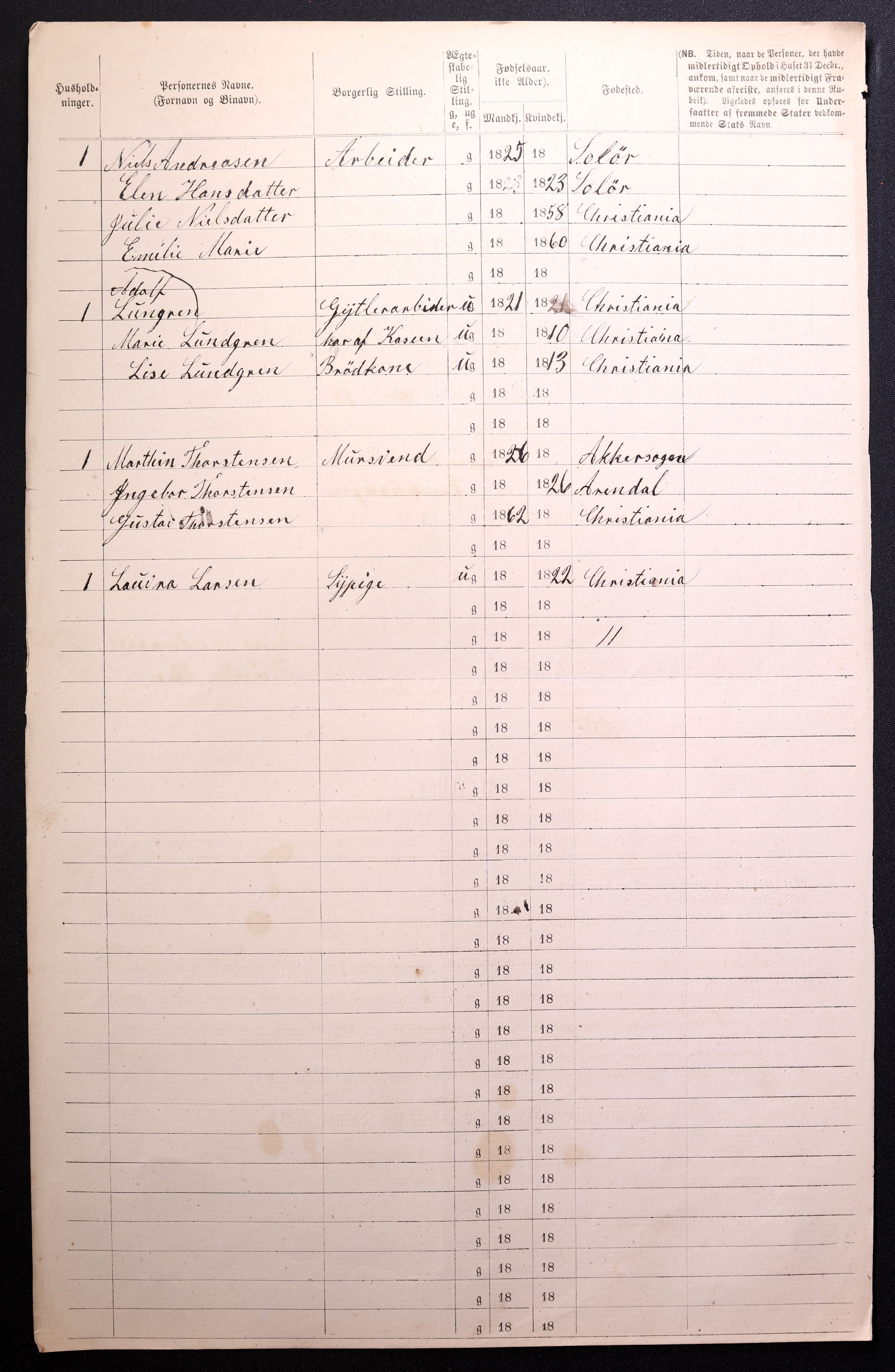 RA, 1870 census for 0301 Kristiania, 1870, p. 4098