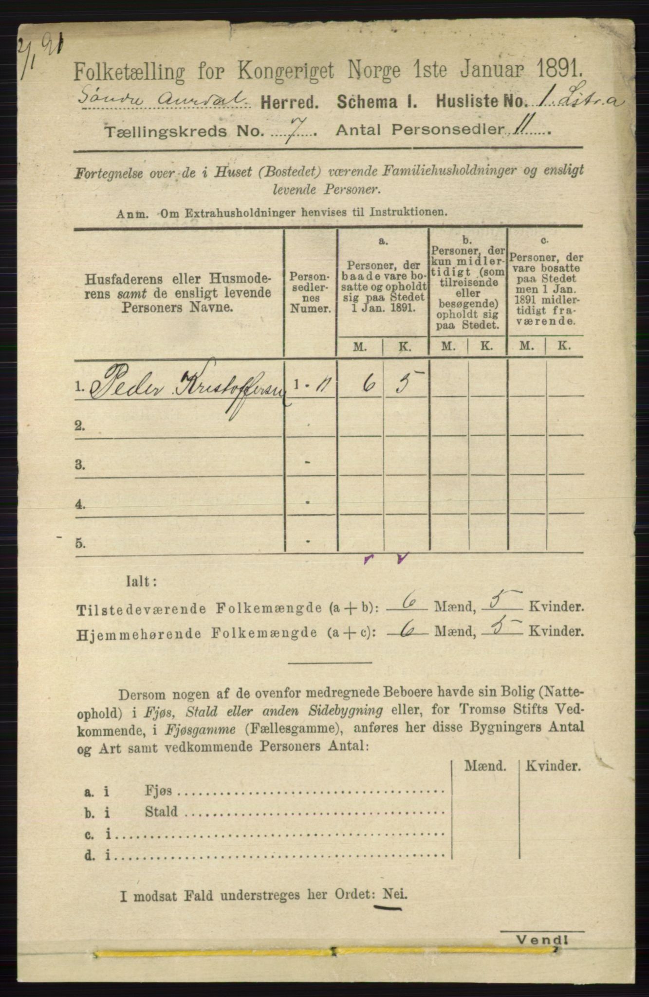 RA, 1891 census for 0540 Sør-Aurdal, 1891, p. 4337