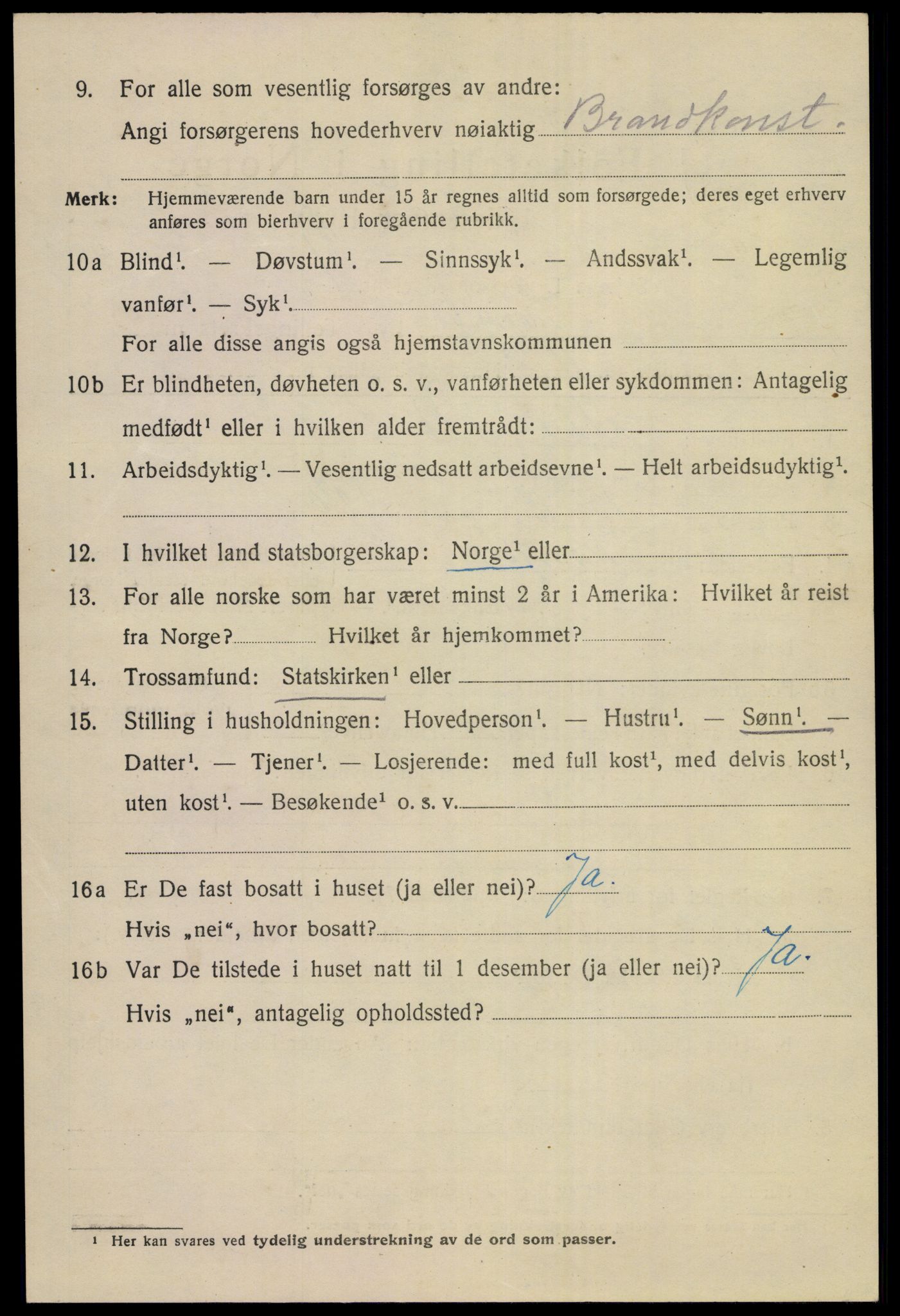 SAKO, 1920 census for Kongsberg, 1920, p. 11125