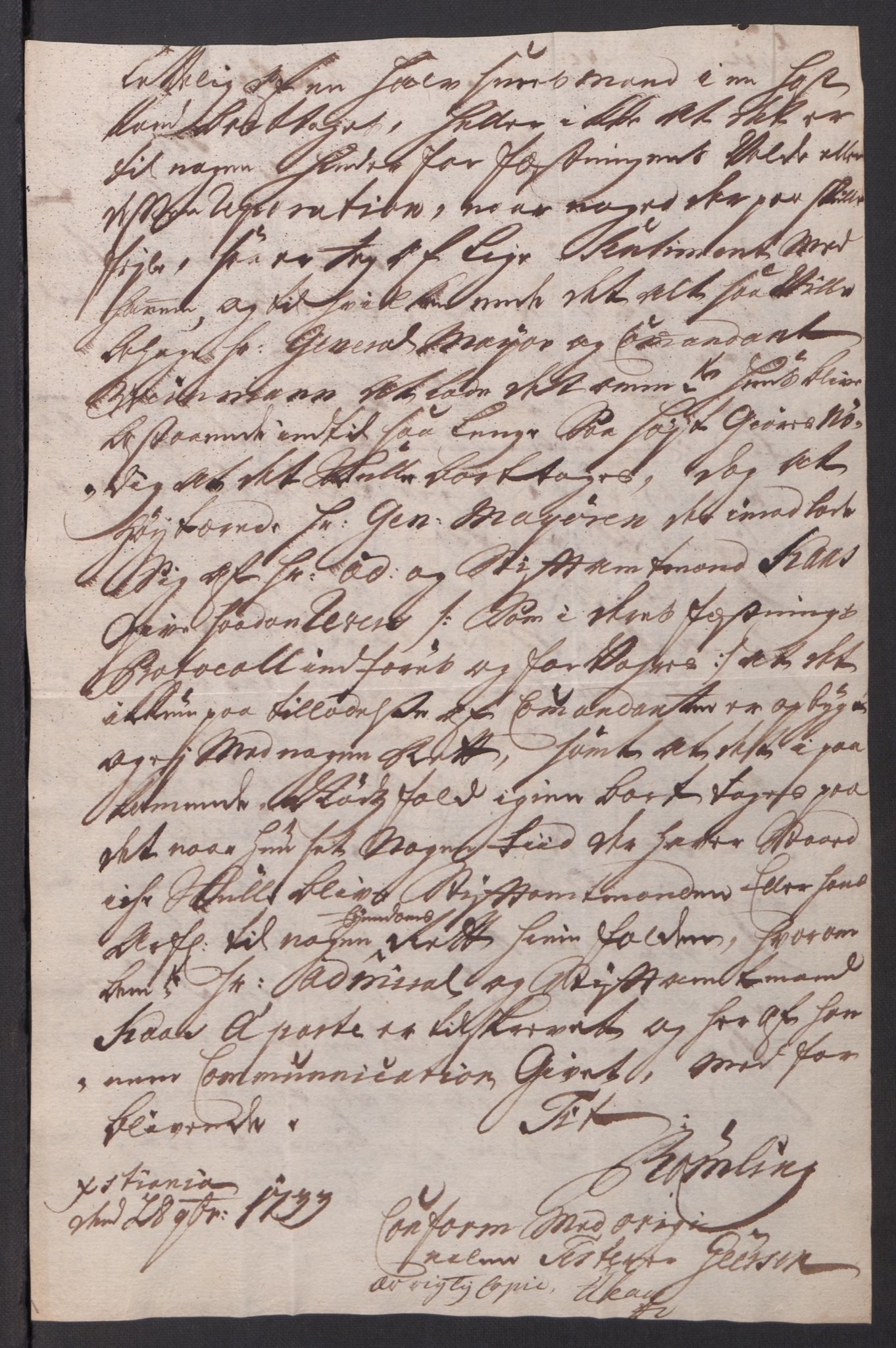 Kommanderende general (KG I) med Det norske krigsdirektorium, AV/RA-EA-5419/D/L0061: Stattholderens, stiftamtmenns og amtmenns brev, 1731-1740, p. 278