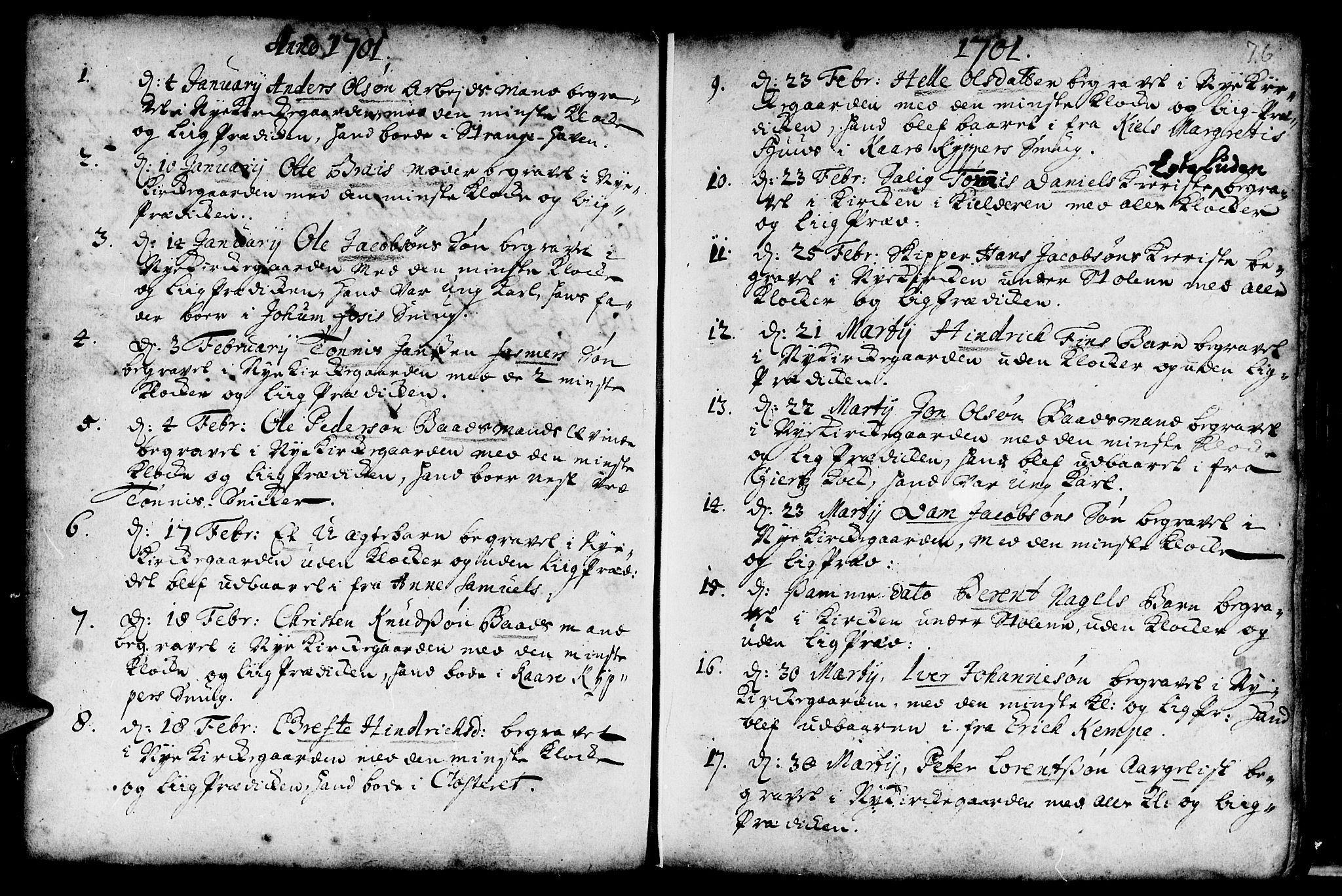 Nykirken Sokneprestembete, SAB/A-77101/H/Haa/L0009: Parish register (official) no. A 9, 1689-1759, p. 76