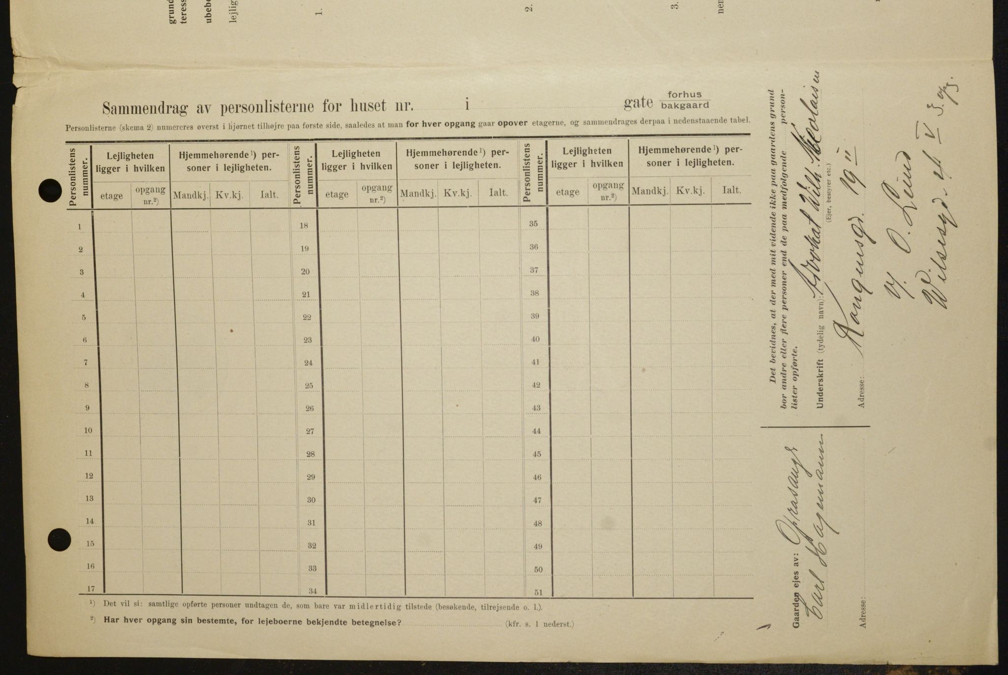 OBA, Municipal Census 1909 for Kristiania, 1909, p. 27469