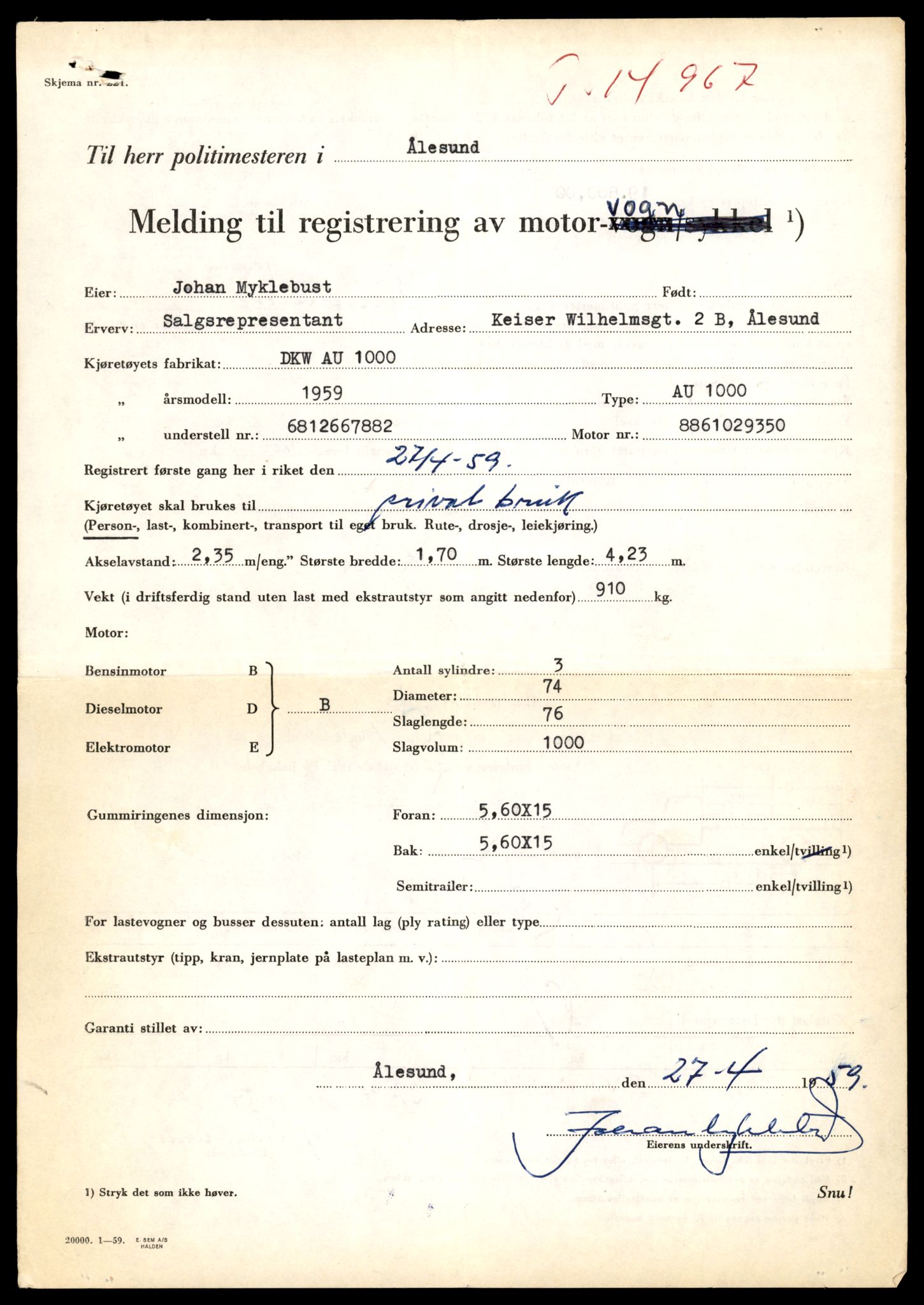 Møre og Romsdal vegkontor - Ålesund trafikkstasjon, AV/SAT-A-4099/F/Fe/L0049: Registreringskort for kjøretøy T 14864 - T 18613, 1927-1998, p. 2435