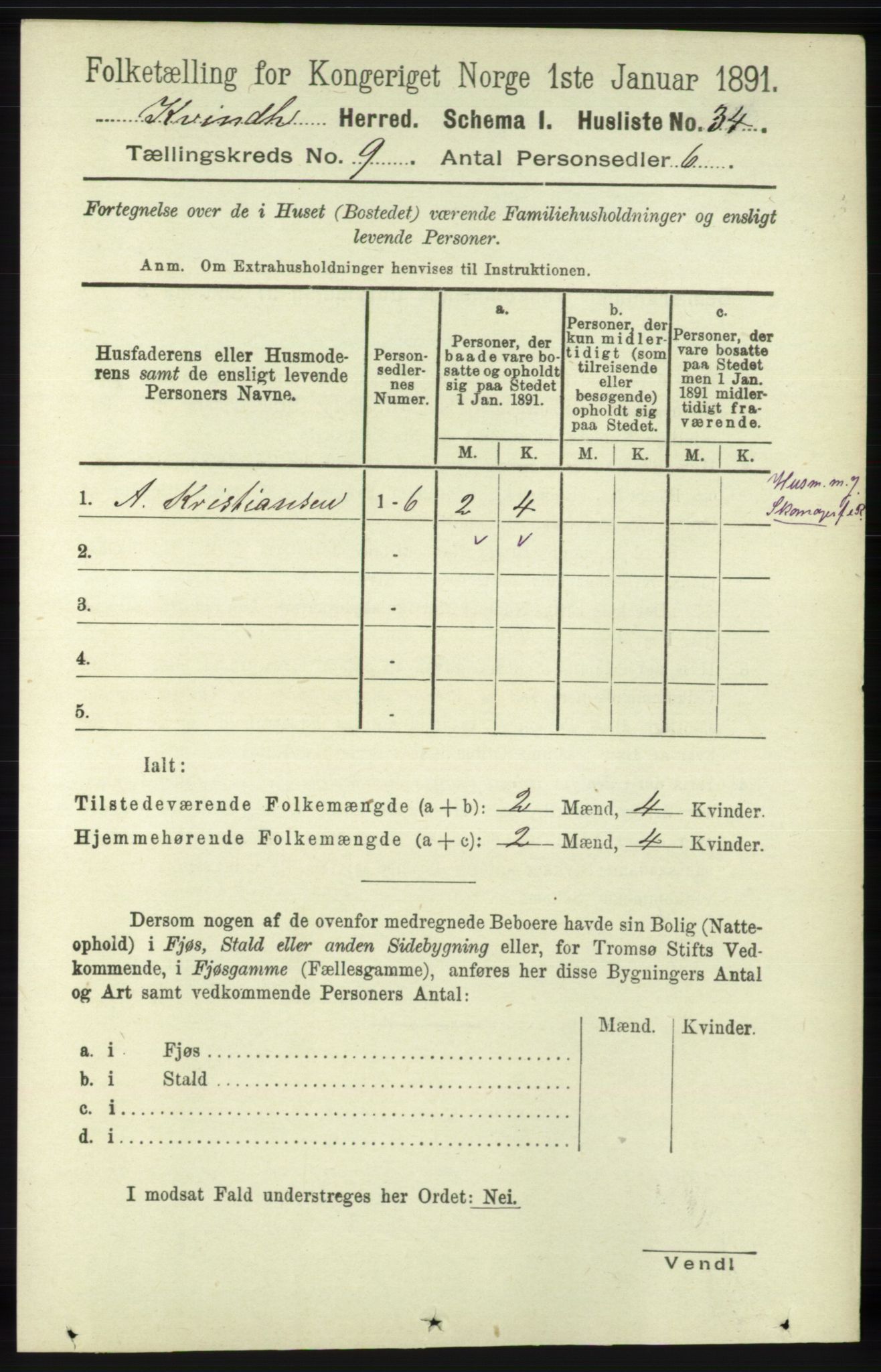 RA, 1891 census for 1224 Kvinnherad, 1891, p. 3298