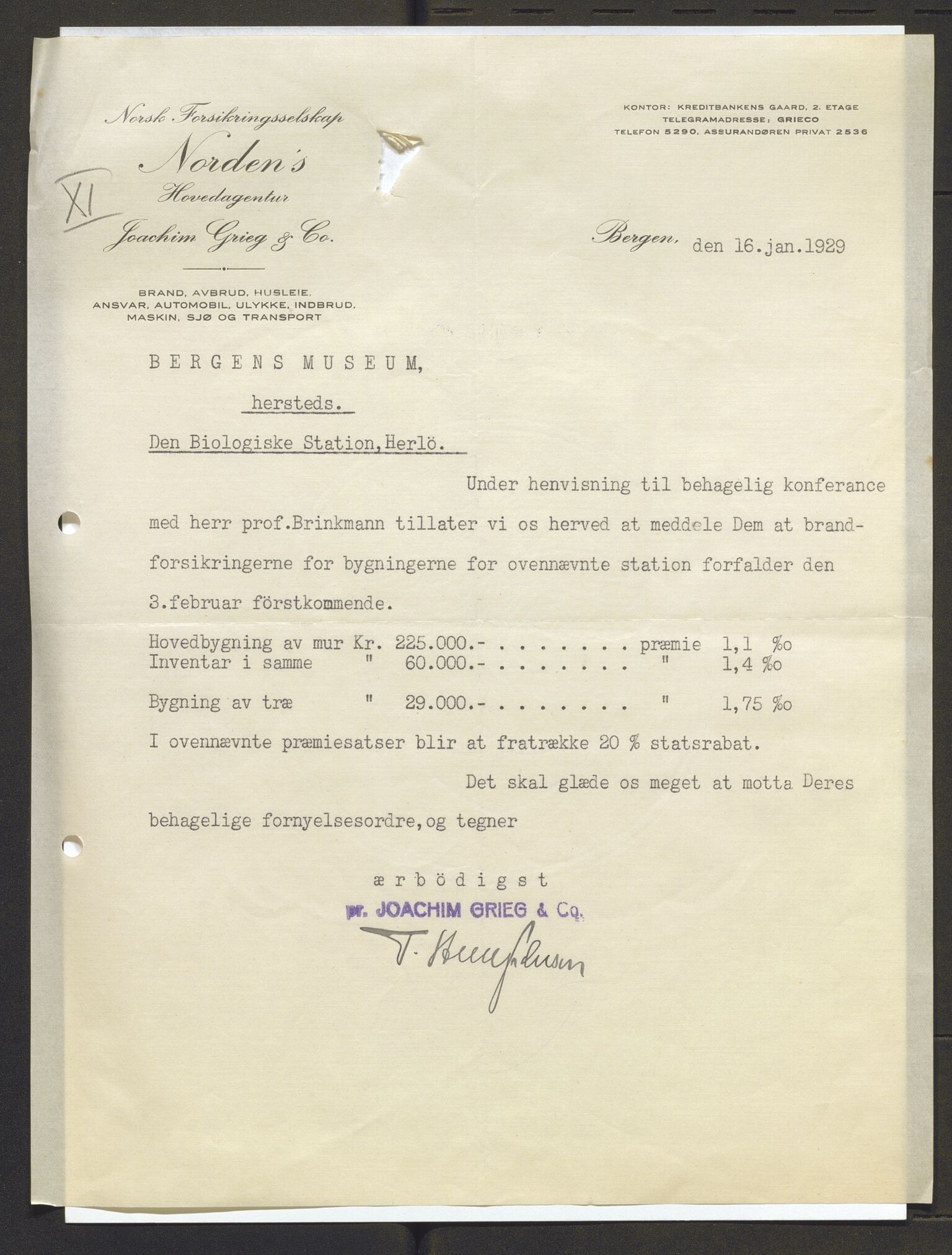 Bergens Museum, AV/SAB-A-17301/13/D/L0002: Korrespondanse , 1928-1940, p. 83