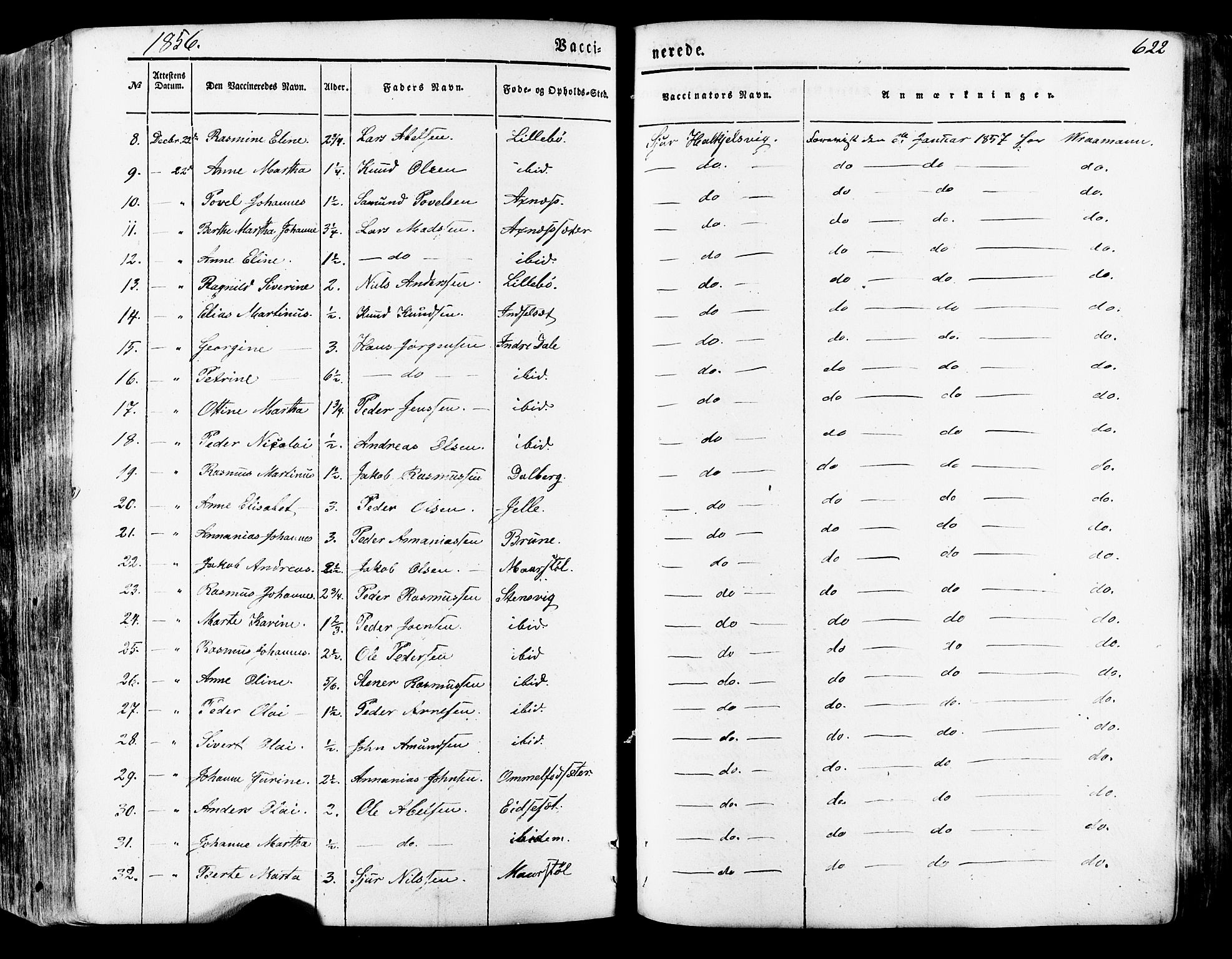 Ministerialprotokoller, klokkerbøker og fødselsregistre - Møre og Romsdal, SAT/A-1454/511/L0140: Parish register (official) no. 511A07, 1851-1878, p. 622