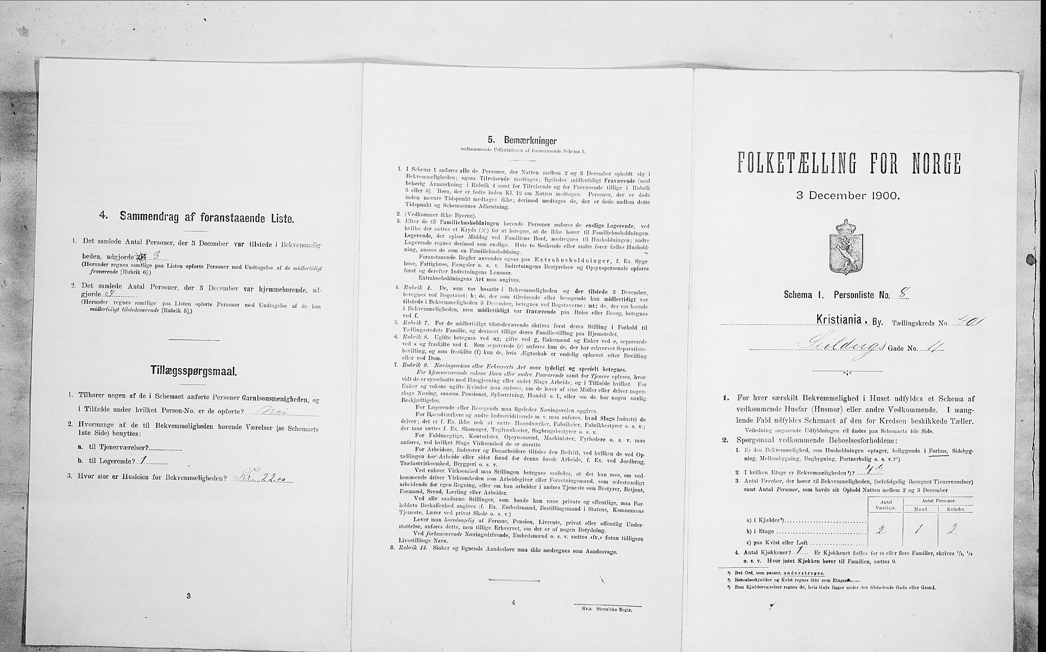 SAO, 1900 census for Kristiania, 1900, p. 83855