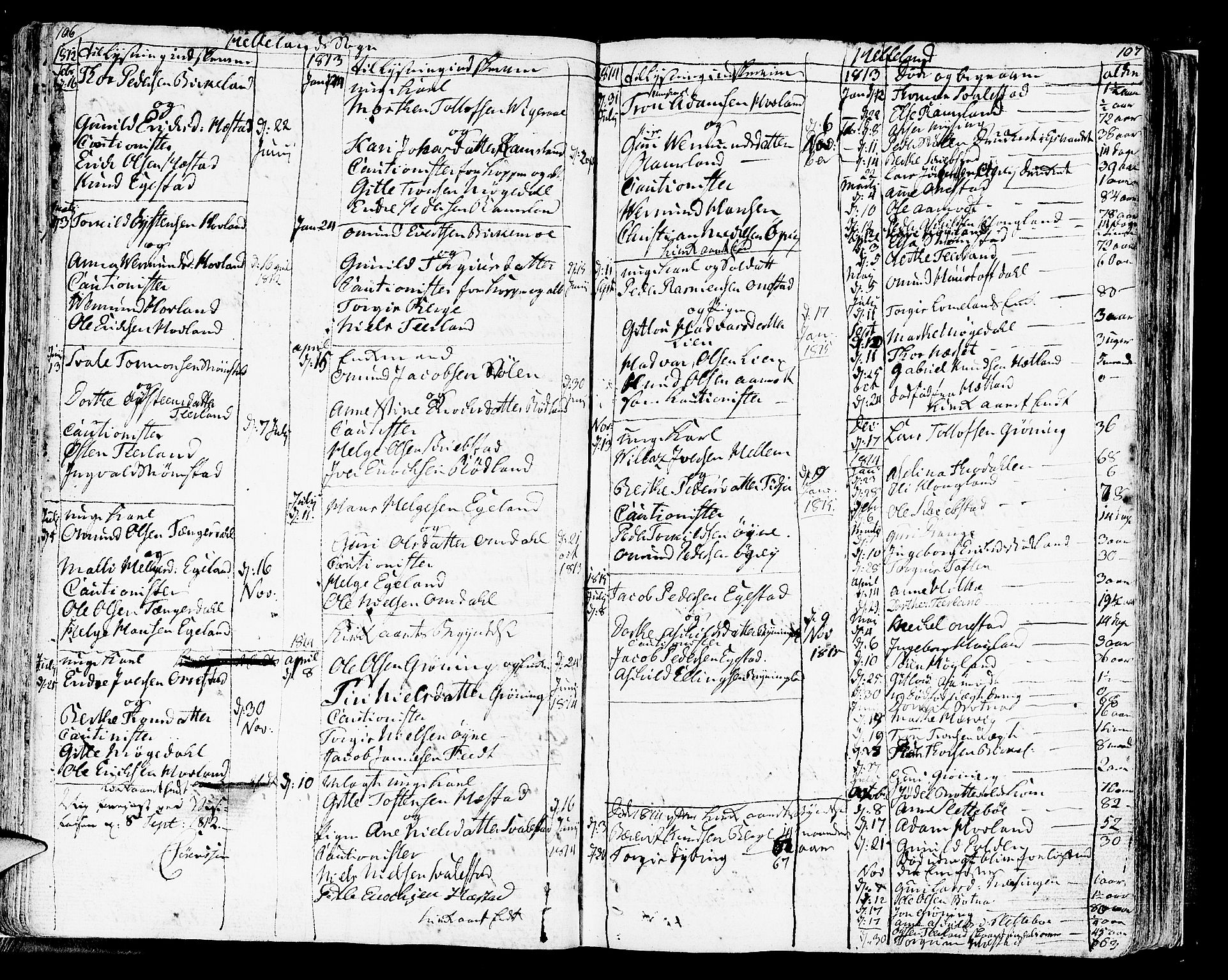Helleland sokneprestkontor, SAST/A-101810: Parish register (official) no. A 3 /1, 1791-1817, p. 106-107