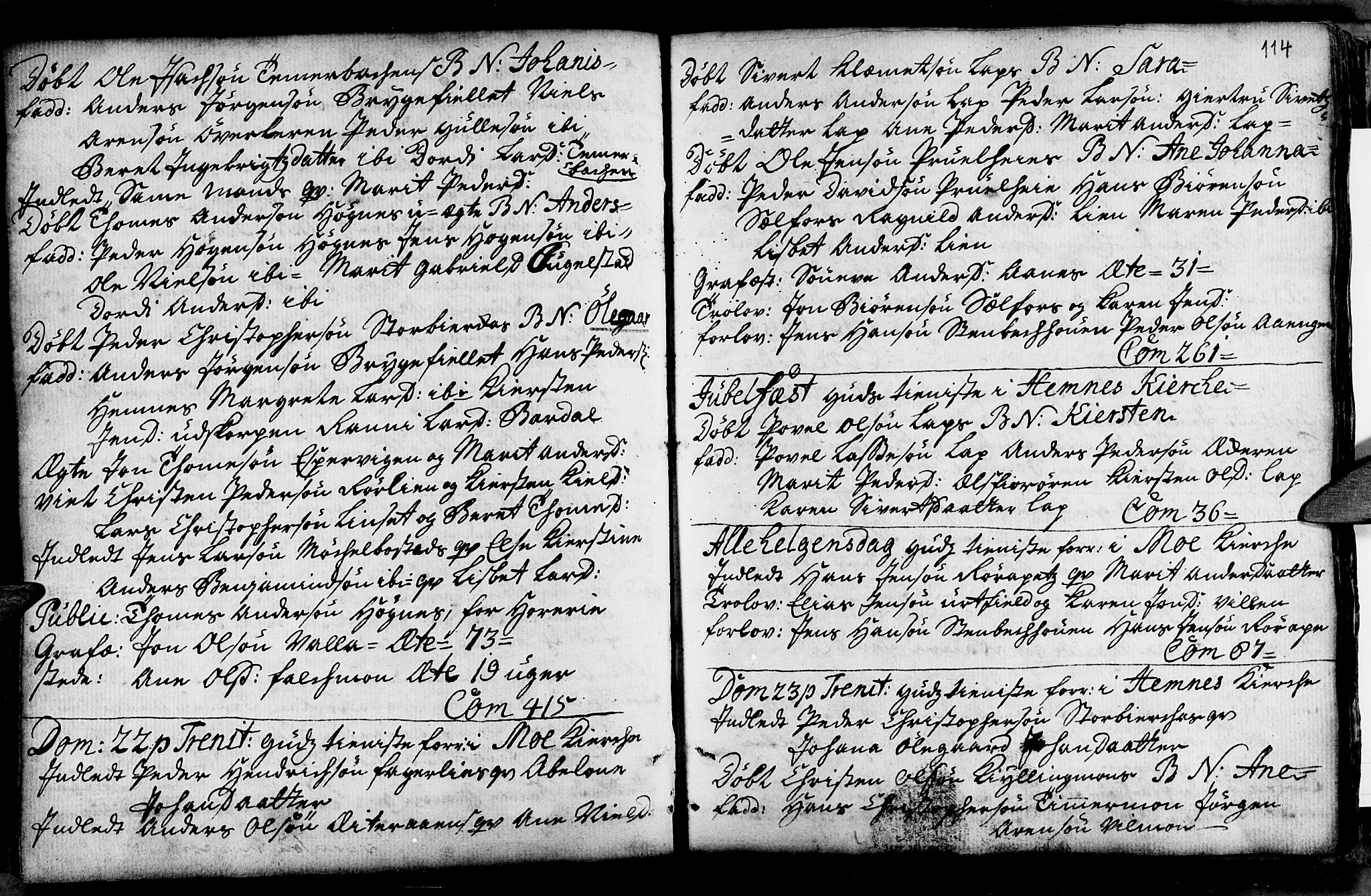 Ministerialprotokoller, klokkerbøker og fødselsregistre - Nordland, AV/SAT-A-1459/825/L0346: Parish register (official) no. 825A02, 1729-1748, p. 114
