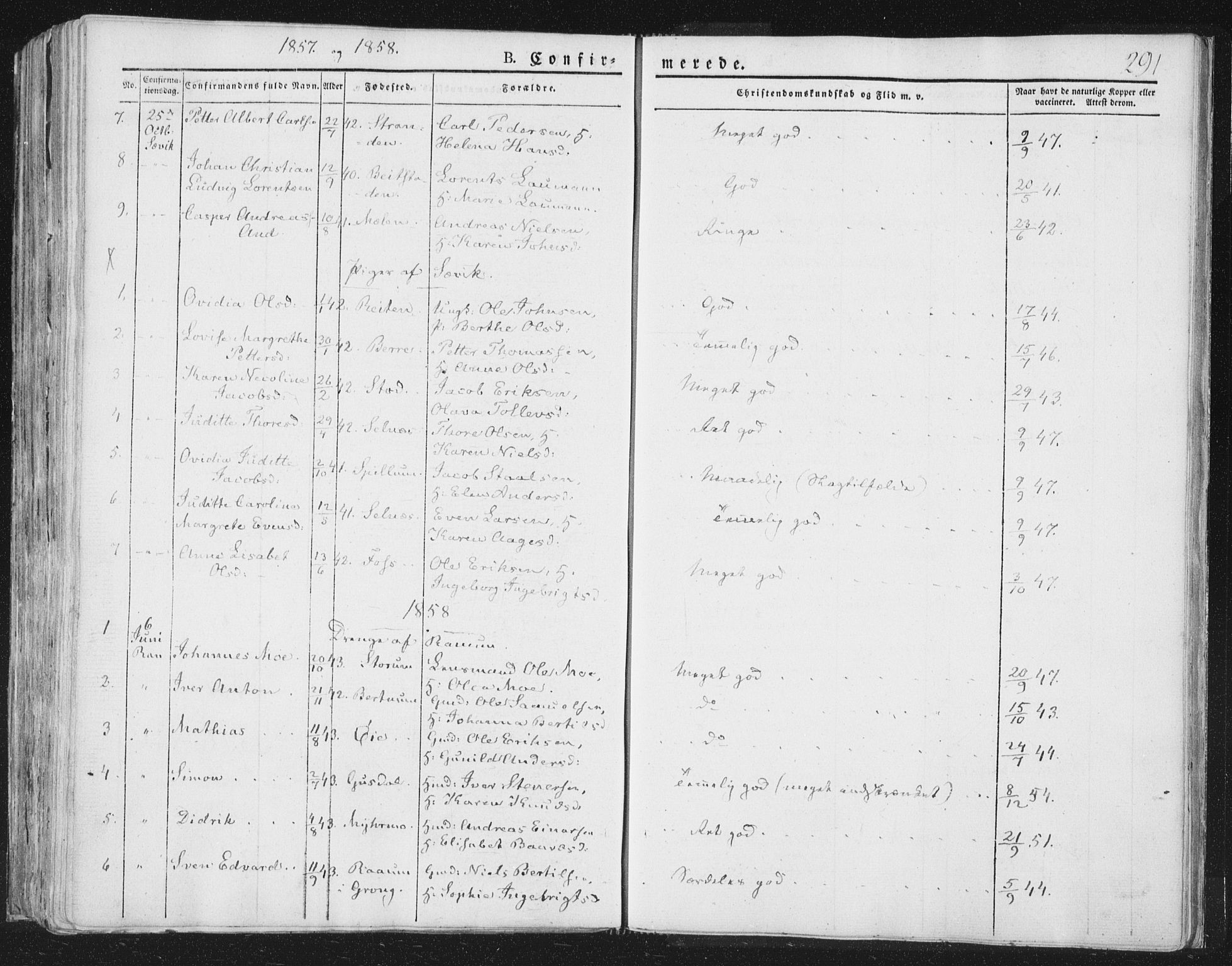 Ministerialprotokoller, klokkerbøker og fødselsregistre - Nord-Trøndelag, SAT/A-1458/764/L0551: Parish register (official) no. 764A07a, 1824-1864, p. 291