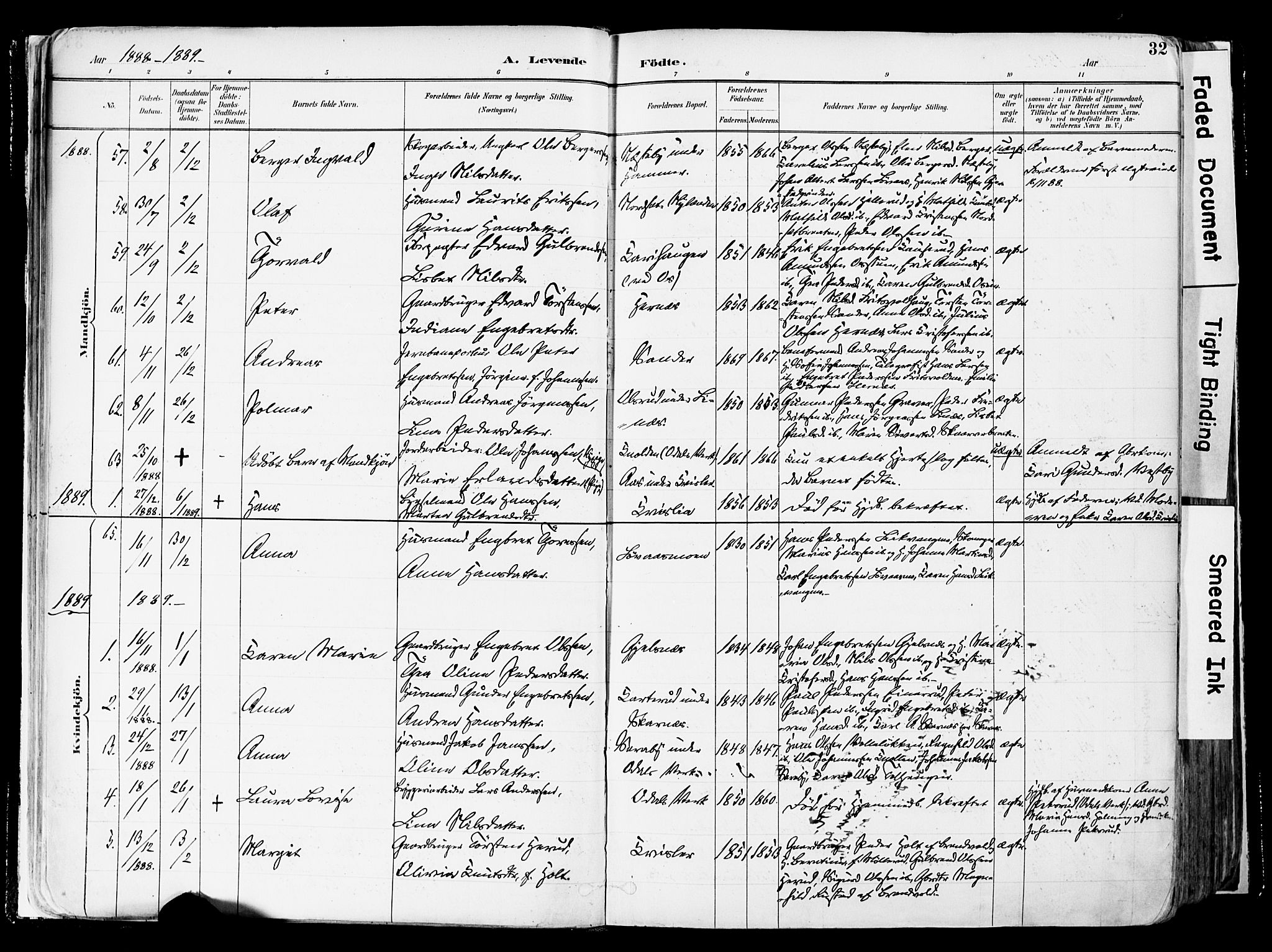 Sør-Odal prestekontor, AV/SAH-PREST-030/H/Ha/Haa/L0006: Parish register (official) no. 6, 1886-1931, p. 32