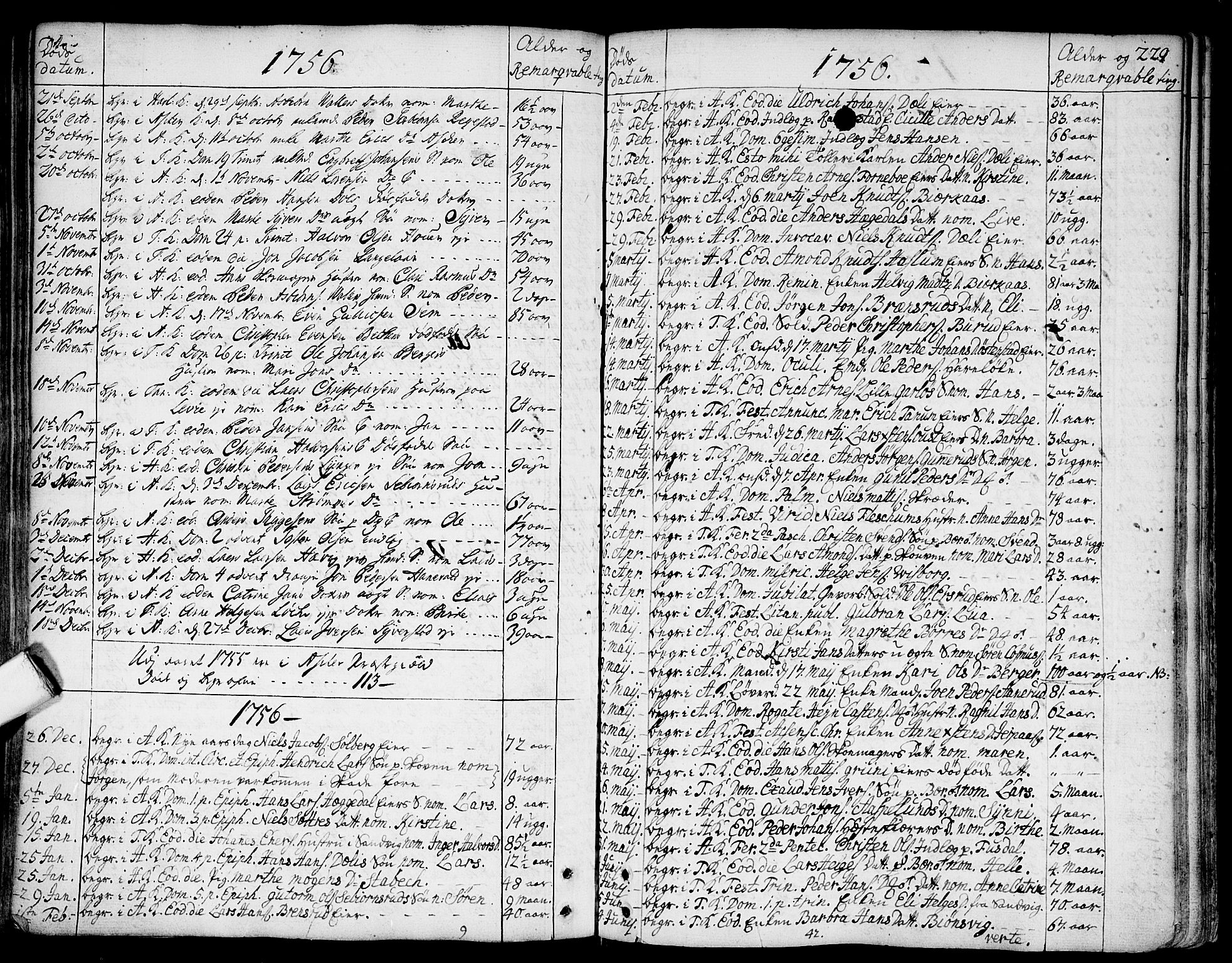 Asker prestekontor Kirkebøker, SAO/A-10256a/F/Fa/L0002: Parish register (official) no. I 2, 1733-1766, p. 229