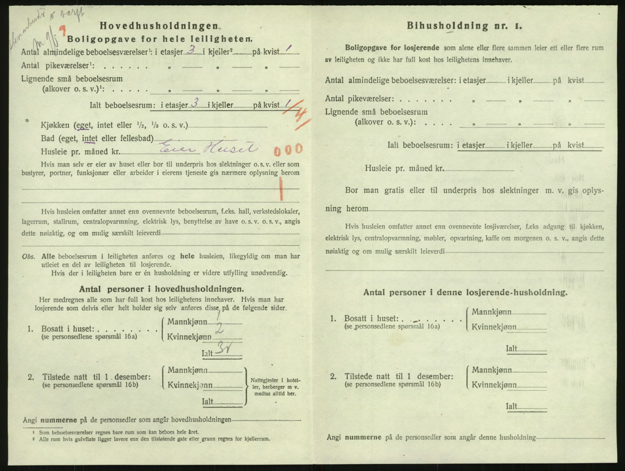 SAK, 1920 census for Lillesand, 1920, p. 1030