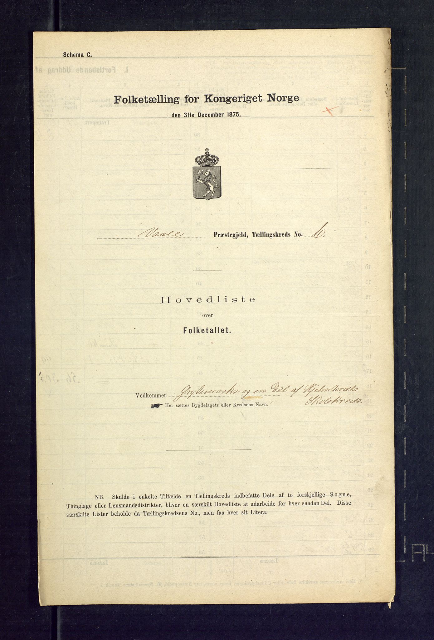 SAKO, 1875 census for 0716P Våle, 1875, p. 25