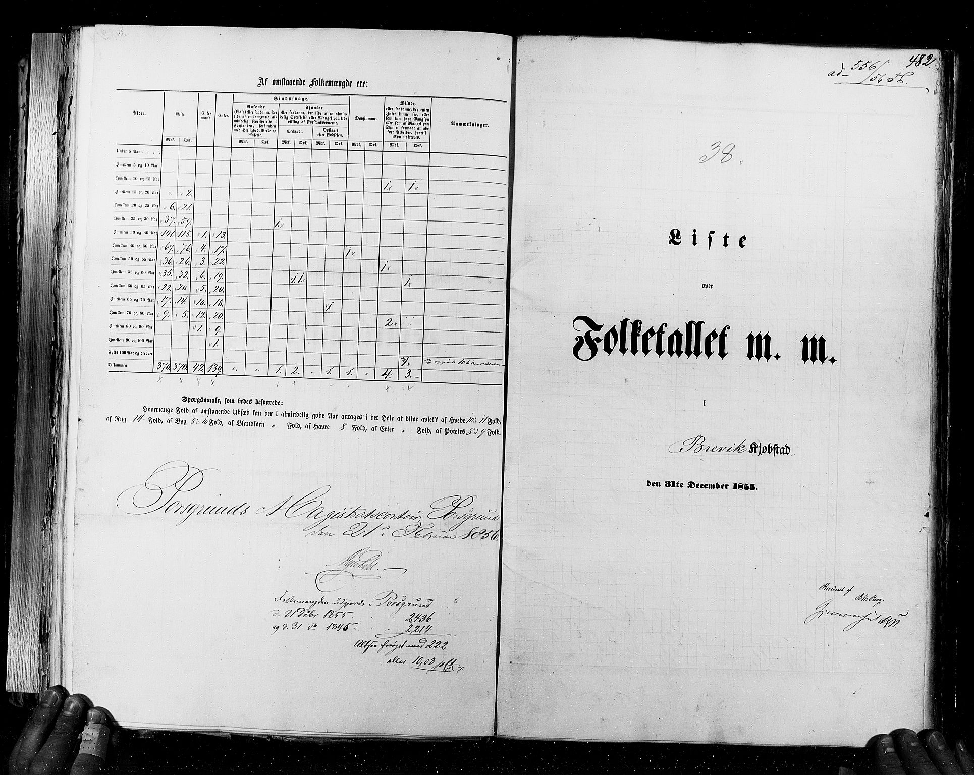 RA, Census 1855, vol. 7: Fredrikshald-Kragerø, 1855, p. 482