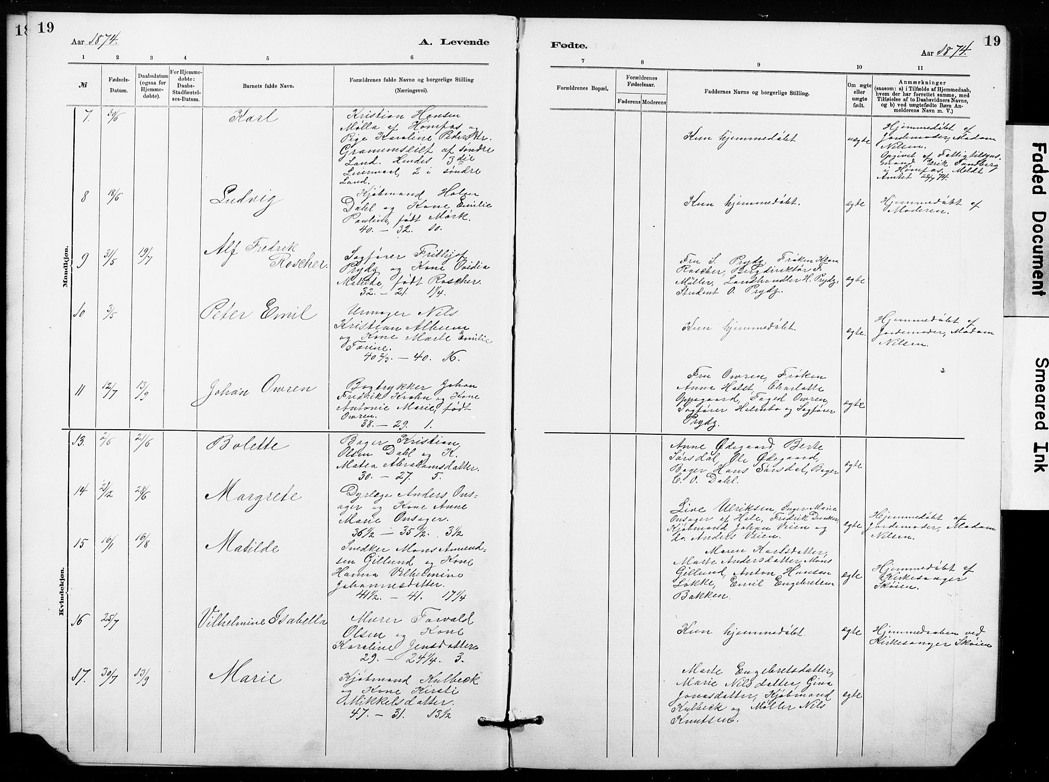 Hønefoss kirkebøker, AV/SAKO-A-609/G/Ga/L0001: Parish register (copy) no. 1, 1870-1887, p. 19