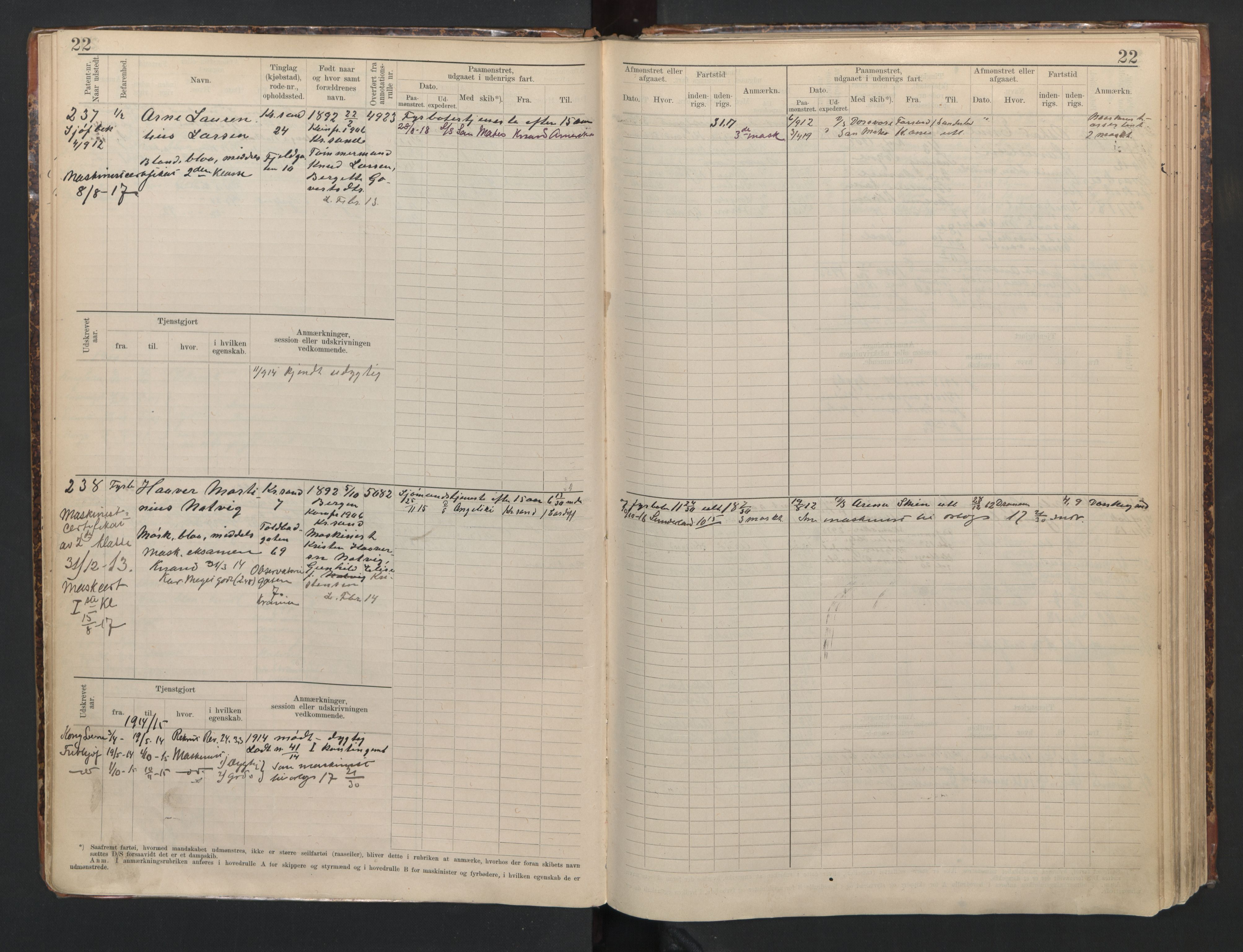 Kristiansand mønstringskrets, AV/SAK-2031-0015/F/Fb/L0012: Hovedrulle B nr 195-603, I-19, 1910-1948, p. 26