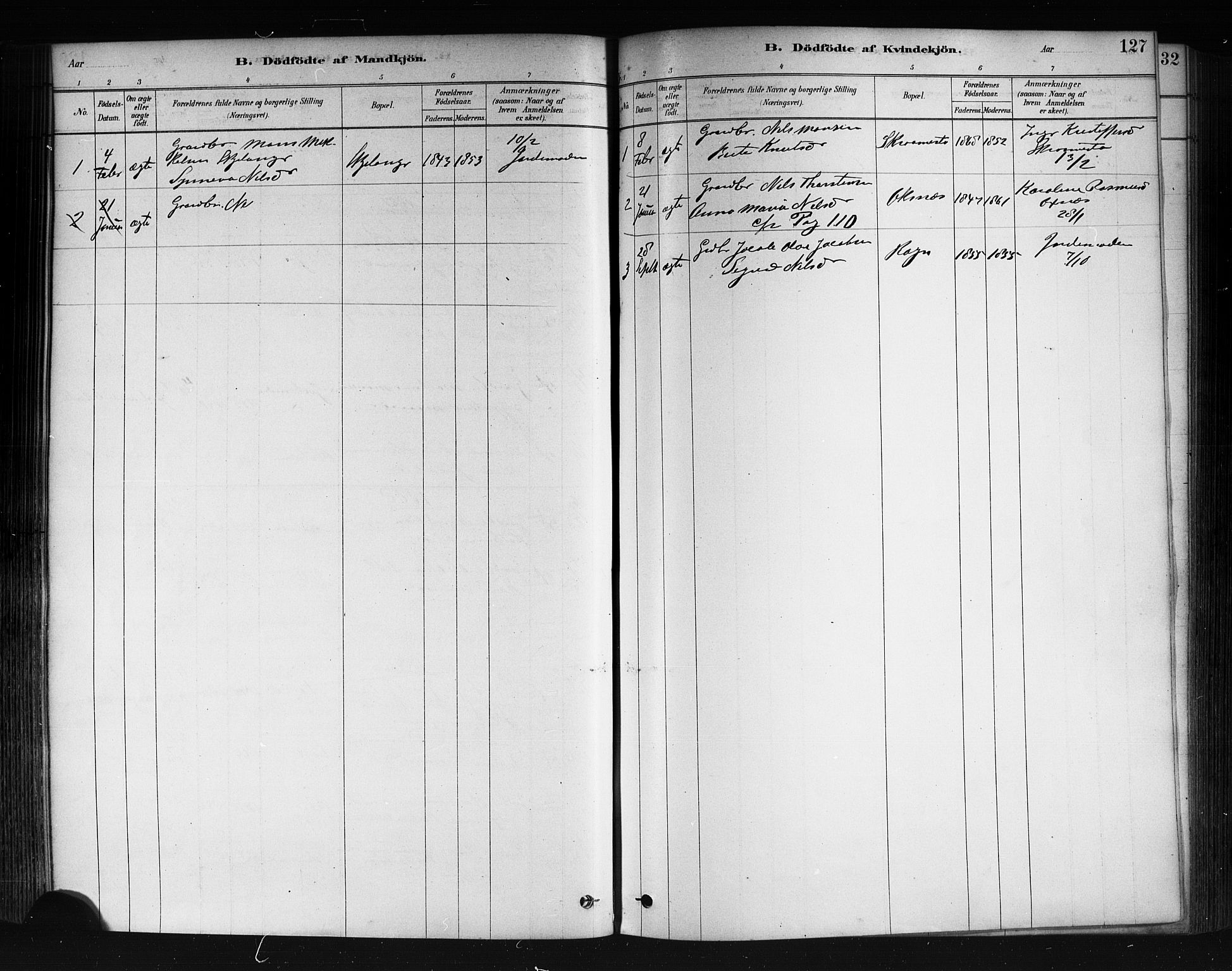 Herdla Sokneprestembete, AV/SAB-A-75701/H/Haa: Parish register (official) no. A 3, 1878-1890, p. 127