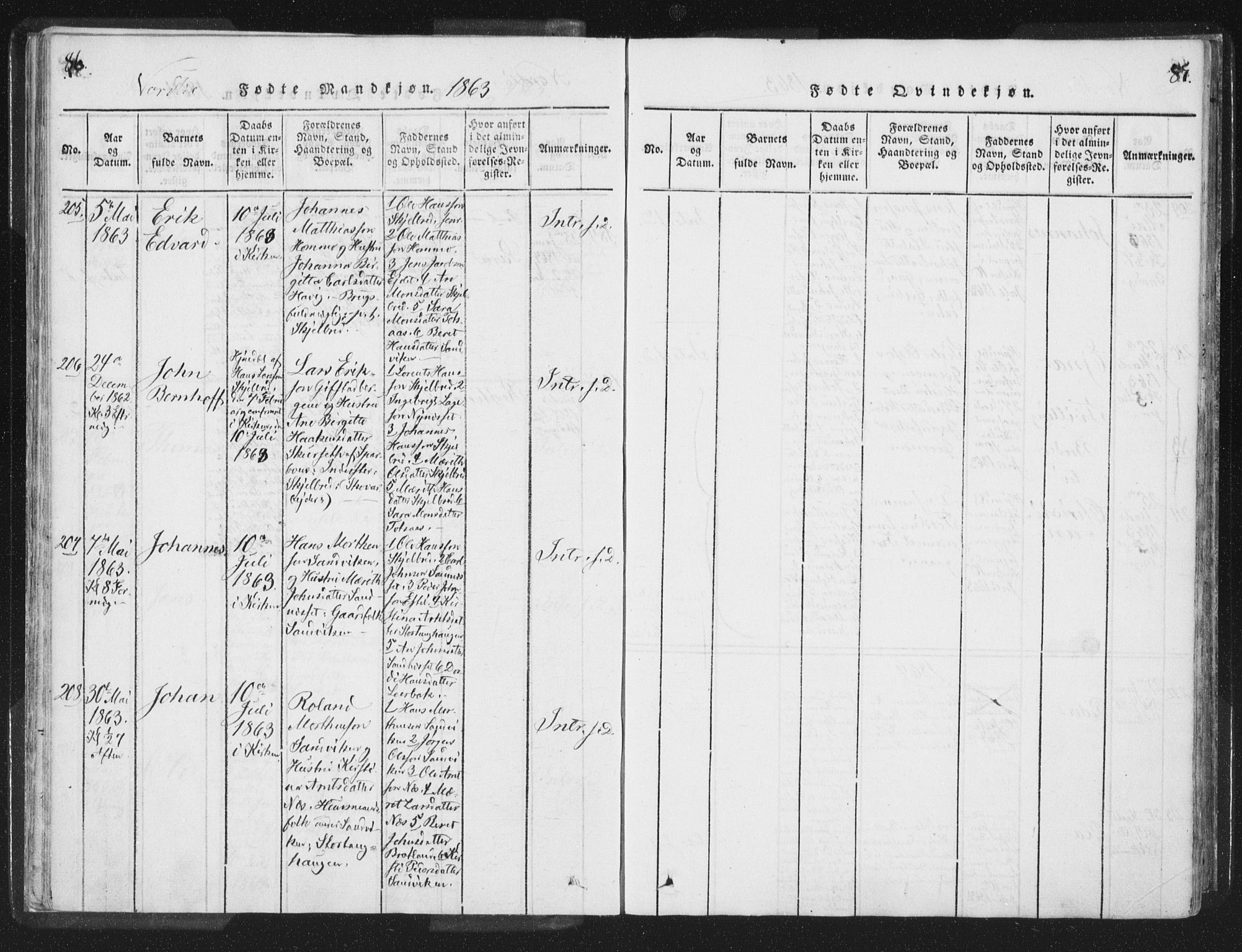 Ministerialprotokoller, klokkerbøker og fødselsregistre - Nord-Trøndelag, SAT/A-1458/755/L0491: Parish register (official) no. 755A01 /1, 1817-1864, p. 86-87