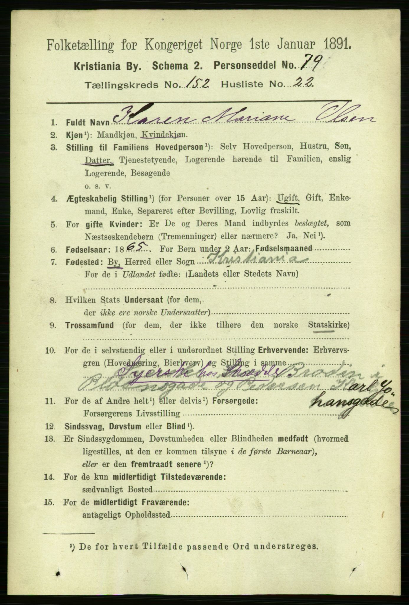 RA, 1891 census for 0301 Kristiania, 1891, p. 85921