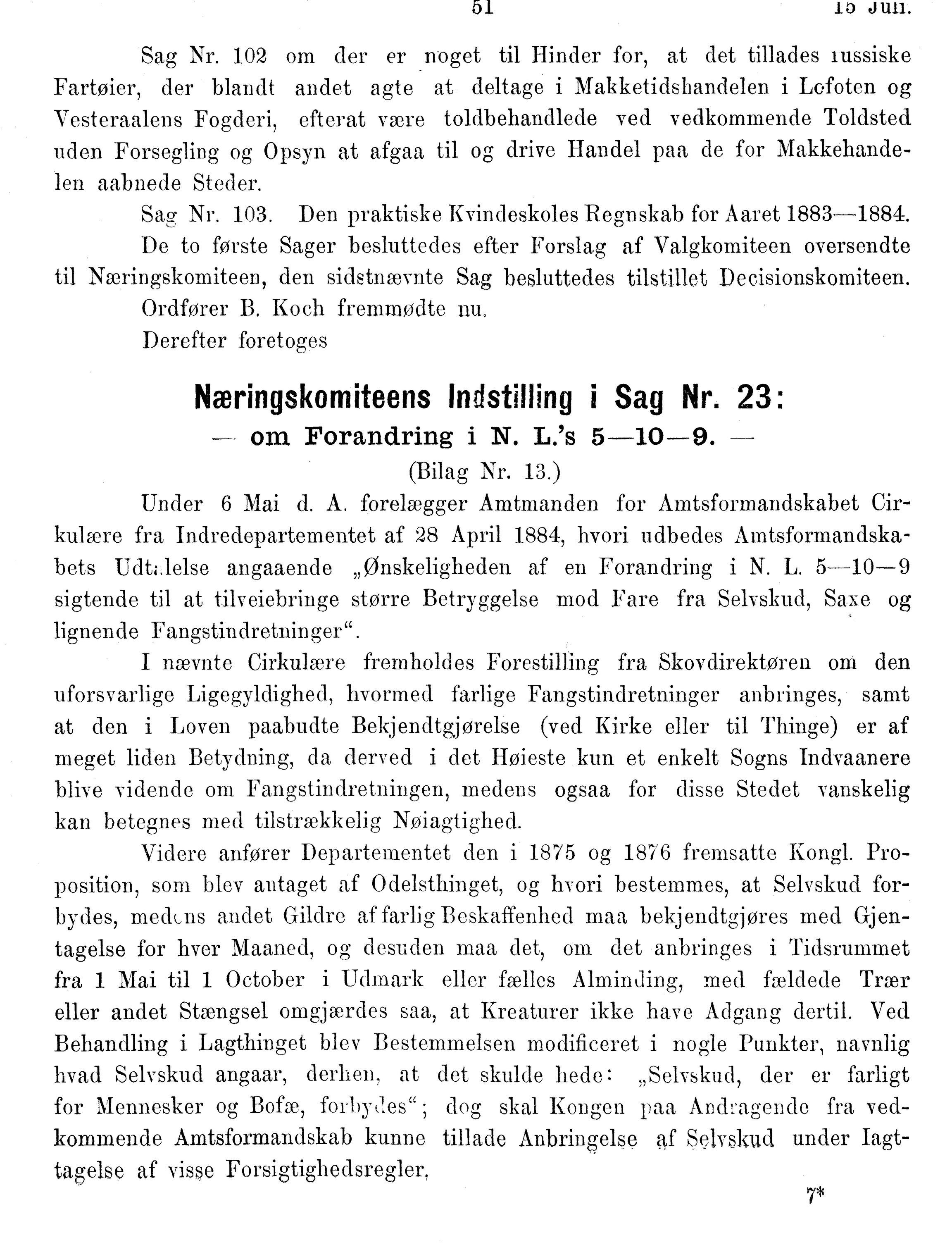 Nordland Fylkeskommune. Fylkestinget, AIN/NFK-17/176/A/Ac/L0014: Fylkestingsforhandlinger 1881-1885, 1881-1885