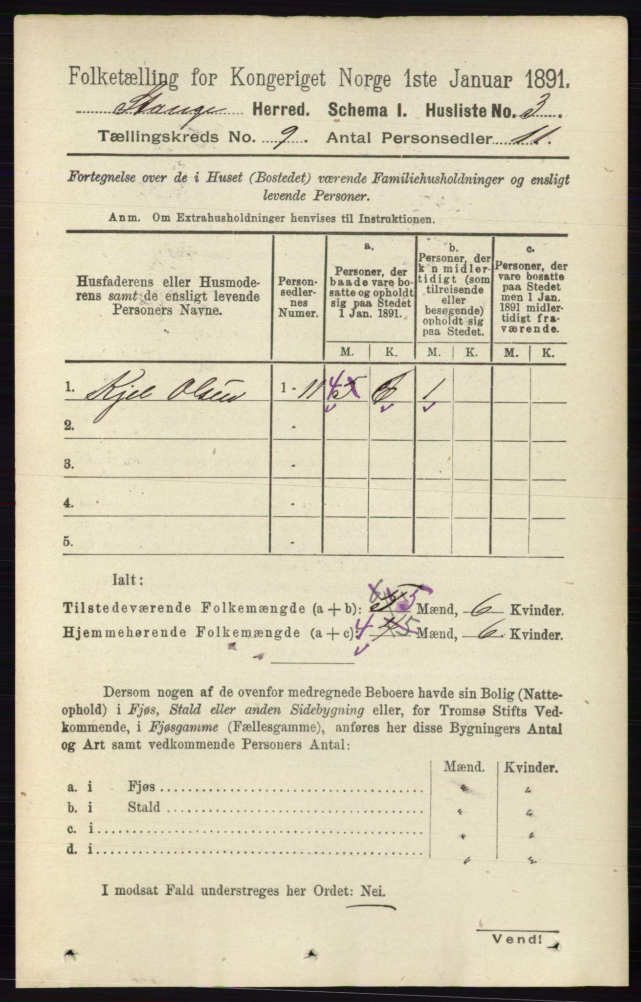 RA, 1891 census for 0417 Stange, 1891, p. 5934