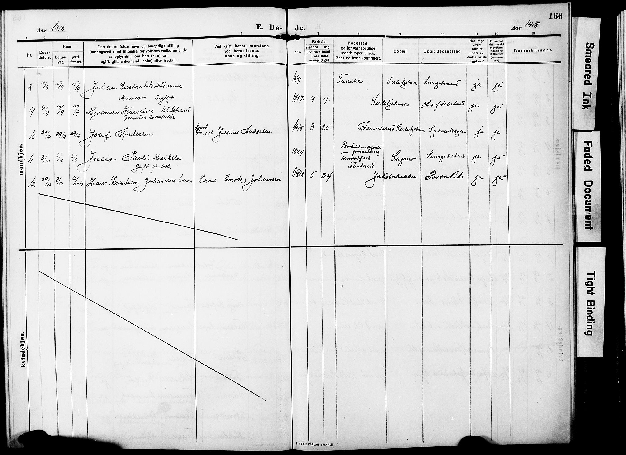 Ministerialprotokoller, klokkerbøker og fødselsregistre - Nordland, AV/SAT-A-1459/850/L0710: Parish register (official) no. 850A02, 1910-1920, p. 166