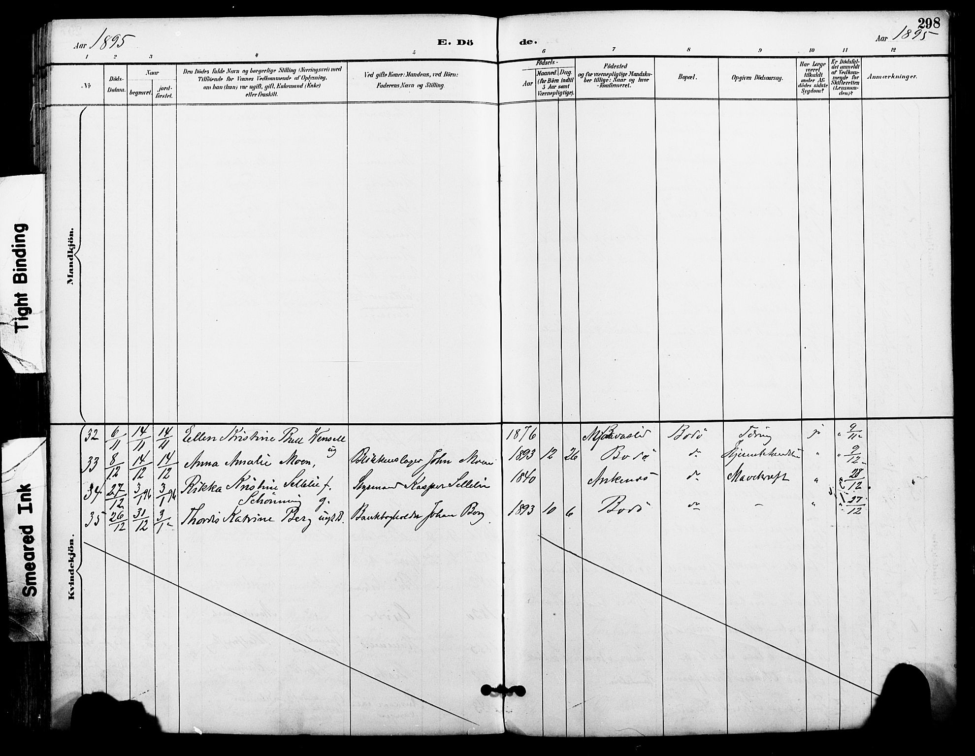 Ministerialprotokoller, klokkerbøker og fødselsregistre - Nordland, AV/SAT-A-1459/801/L0010: Parish register (official) no. 801A10, 1888-1899, p. 298