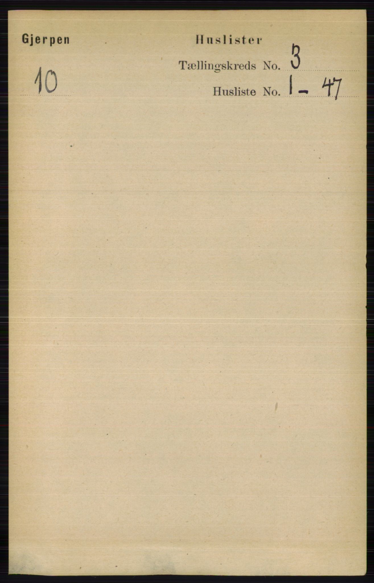 RA, 1891 census for 0812 Gjerpen, 1891, p. 1409