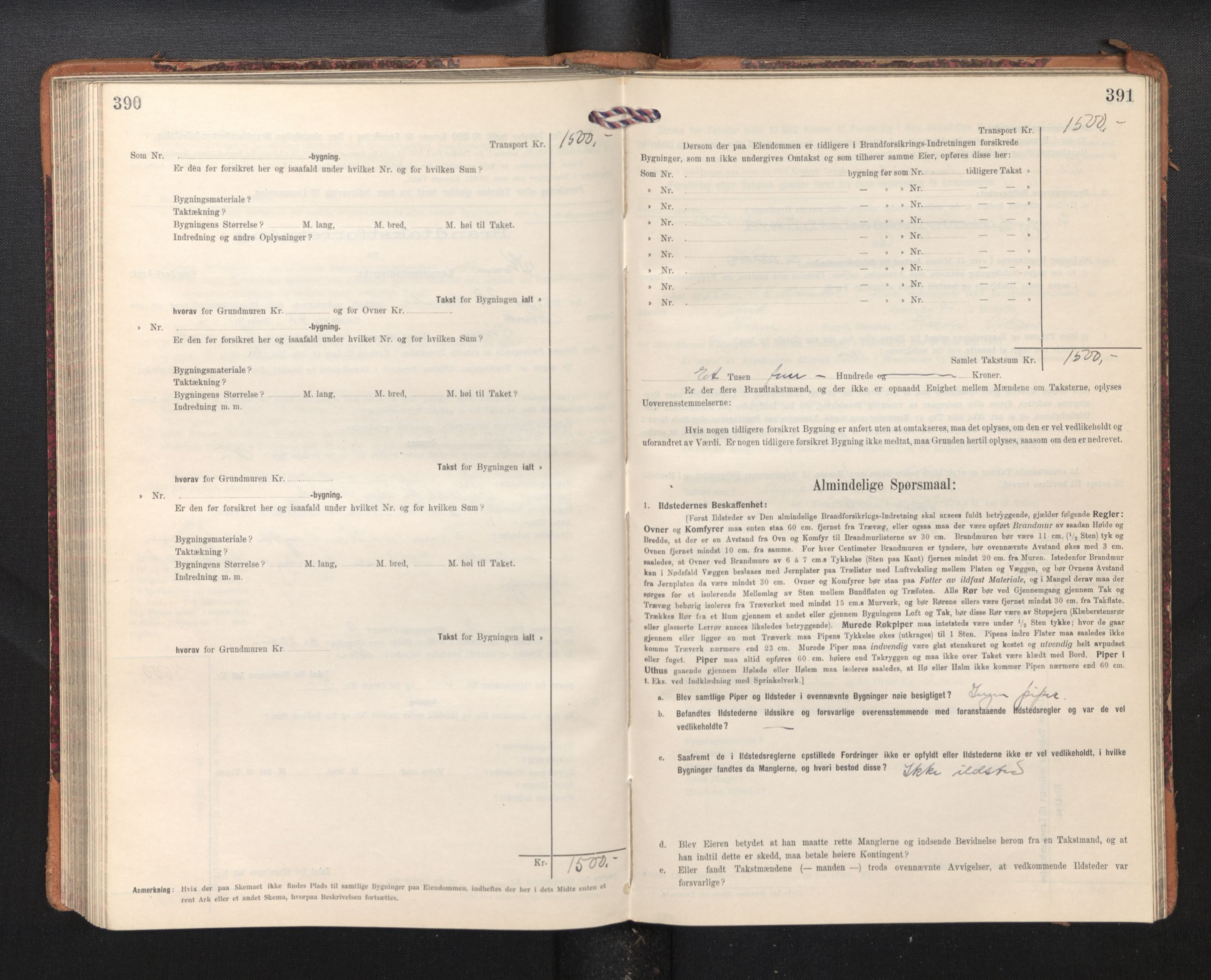 Lensmannen i Kvam, AV/SAB-A-33201/0012/L0006: Branntakstprotokoll, skjematakst, 1913-1955, p. 390-391