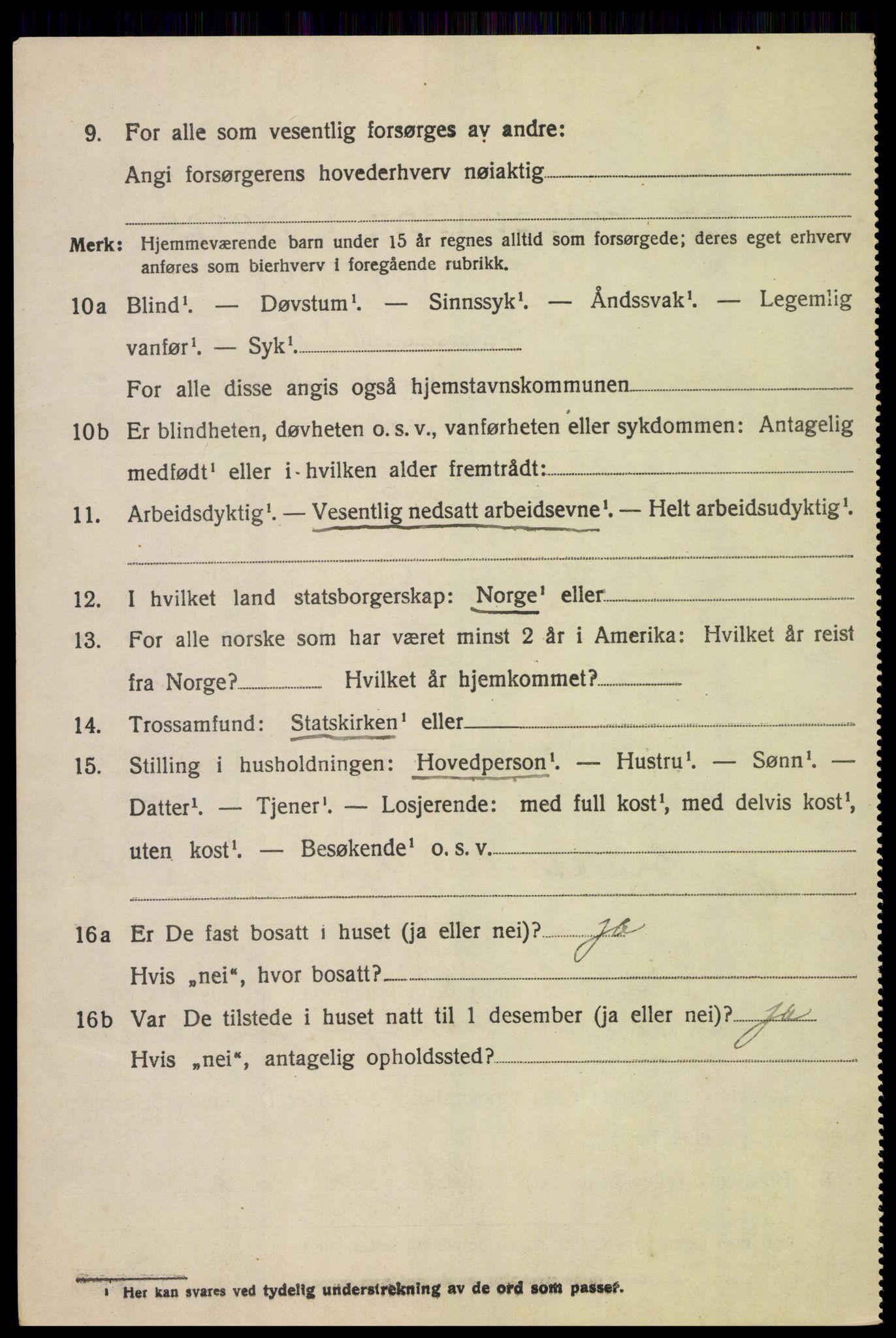 SAH, 1920 census for Lom, 1920, p. 3407