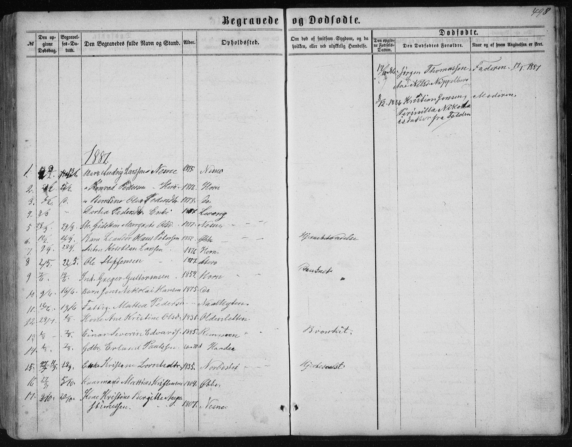 Ministerialprotokoller, klokkerbøker og fødselsregistre - Nordland, SAT/A-1459/838/L0556: Parish register (copy) no. 838C03, 1861-1893, p. 498