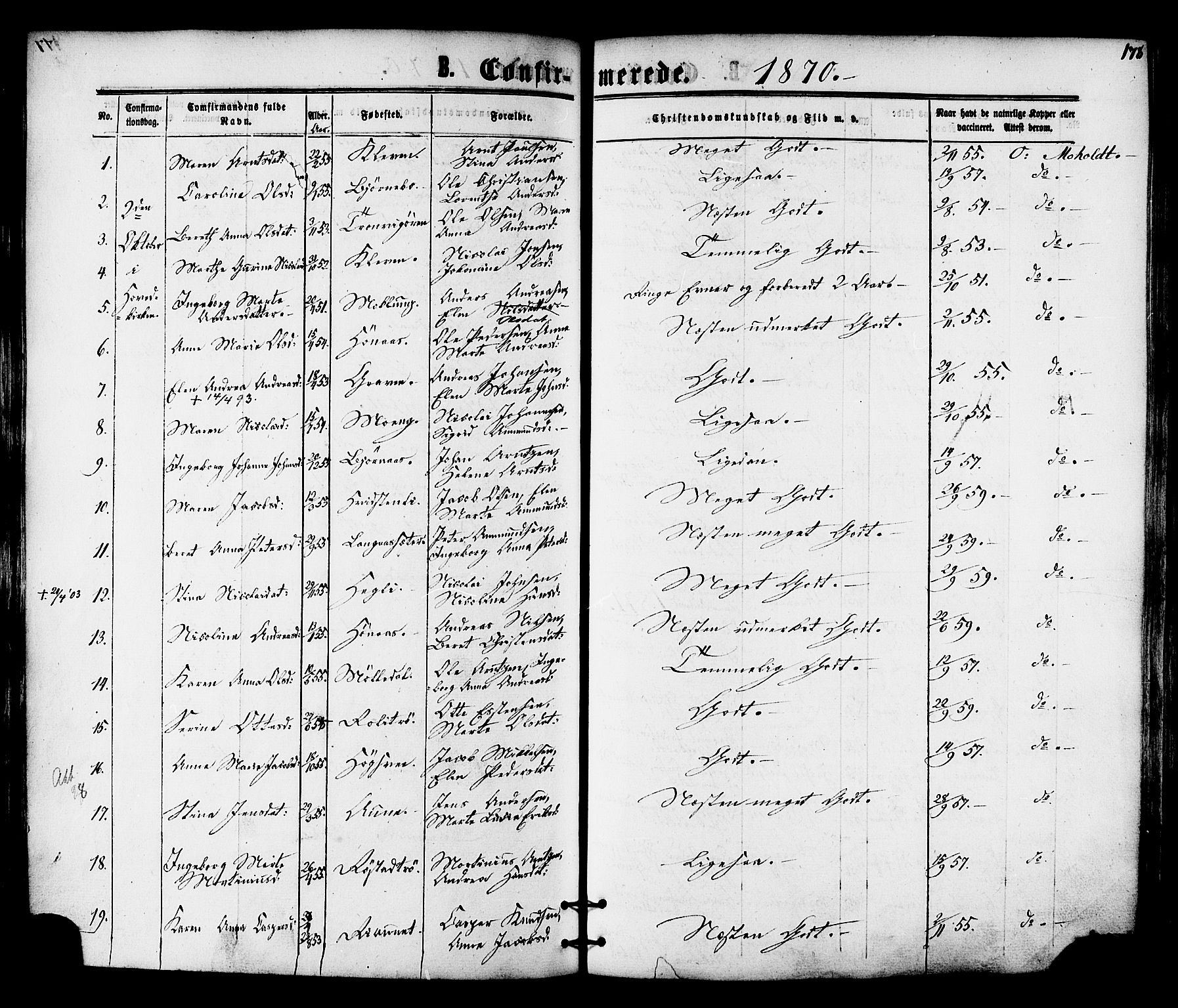 Ministerialprotokoller, klokkerbøker og fødselsregistre - Nord-Trøndelag, SAT/A-1458/701/L0009: Parish register (official) no. 701A09 /1, 1864-1882, p. 178