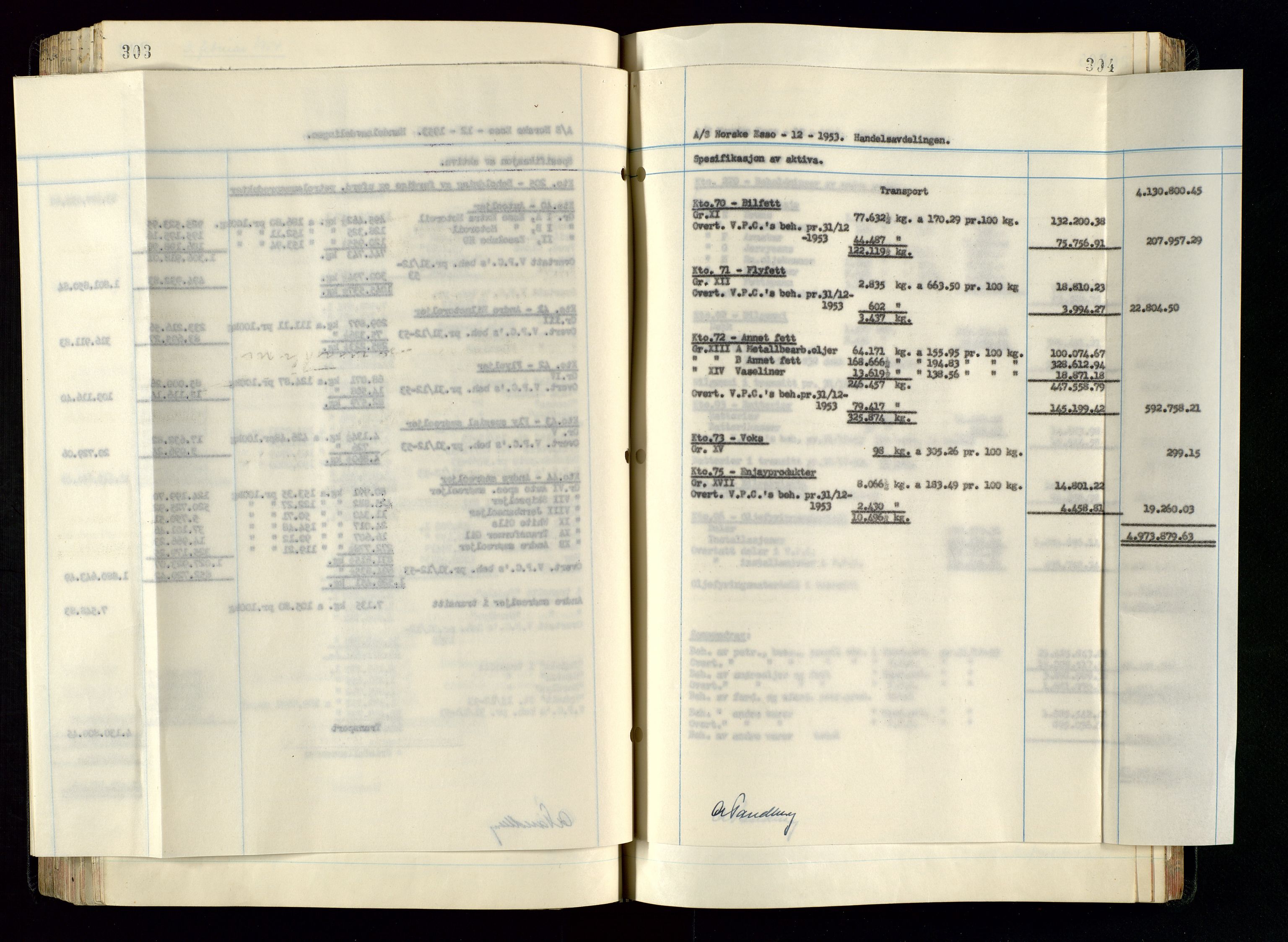 PA 1534 - Østlandske Petroleumscompagni A/S, AV/SAST-A-101954/A/Aa/L0005/0001: Direksjonsprotokoller / Den Administrerende Direksjon alle selskaper (referatprotokoll), 1943-1958