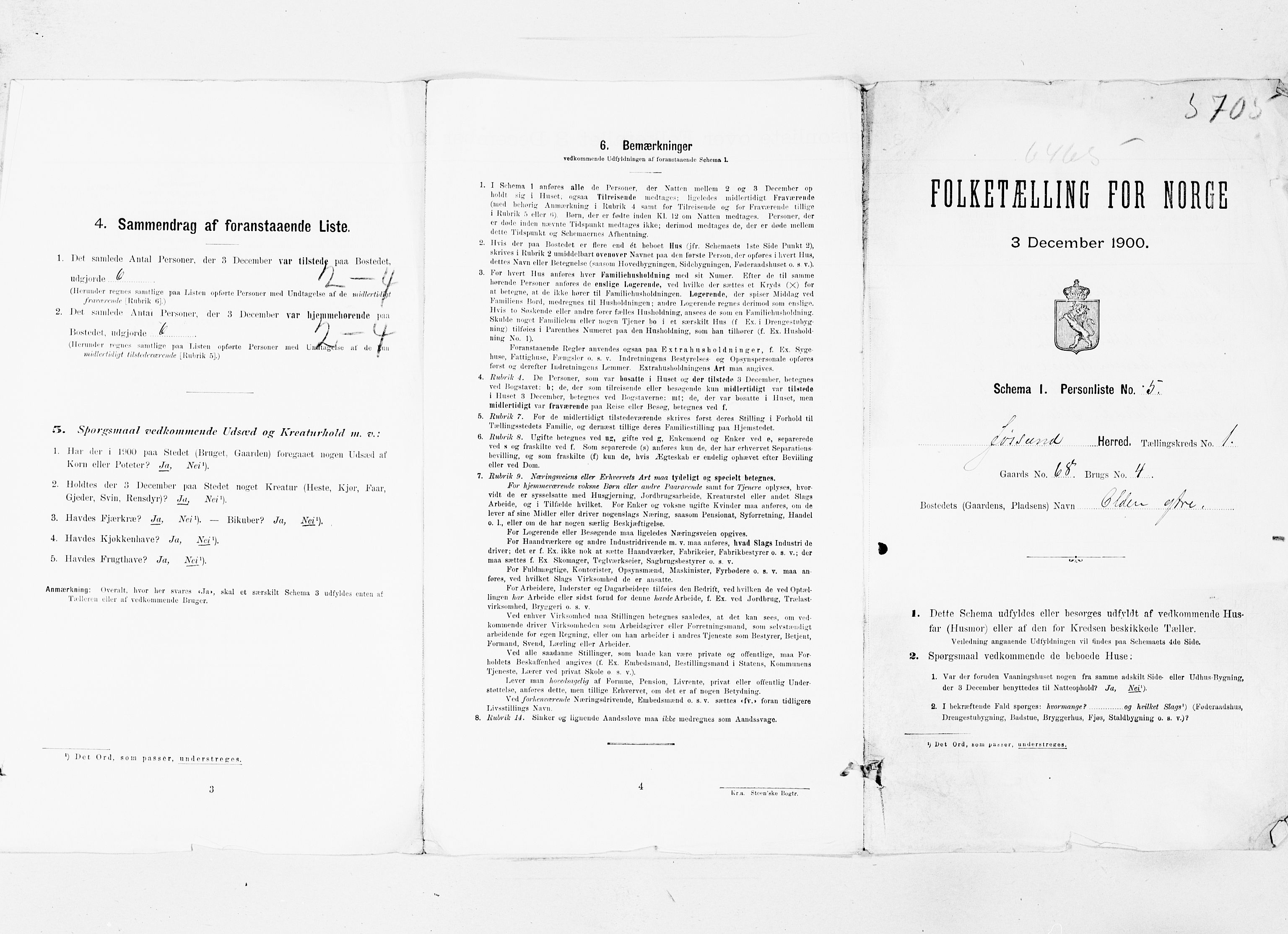 SAT, 1900 census for Jøssund, 1900, p. 14