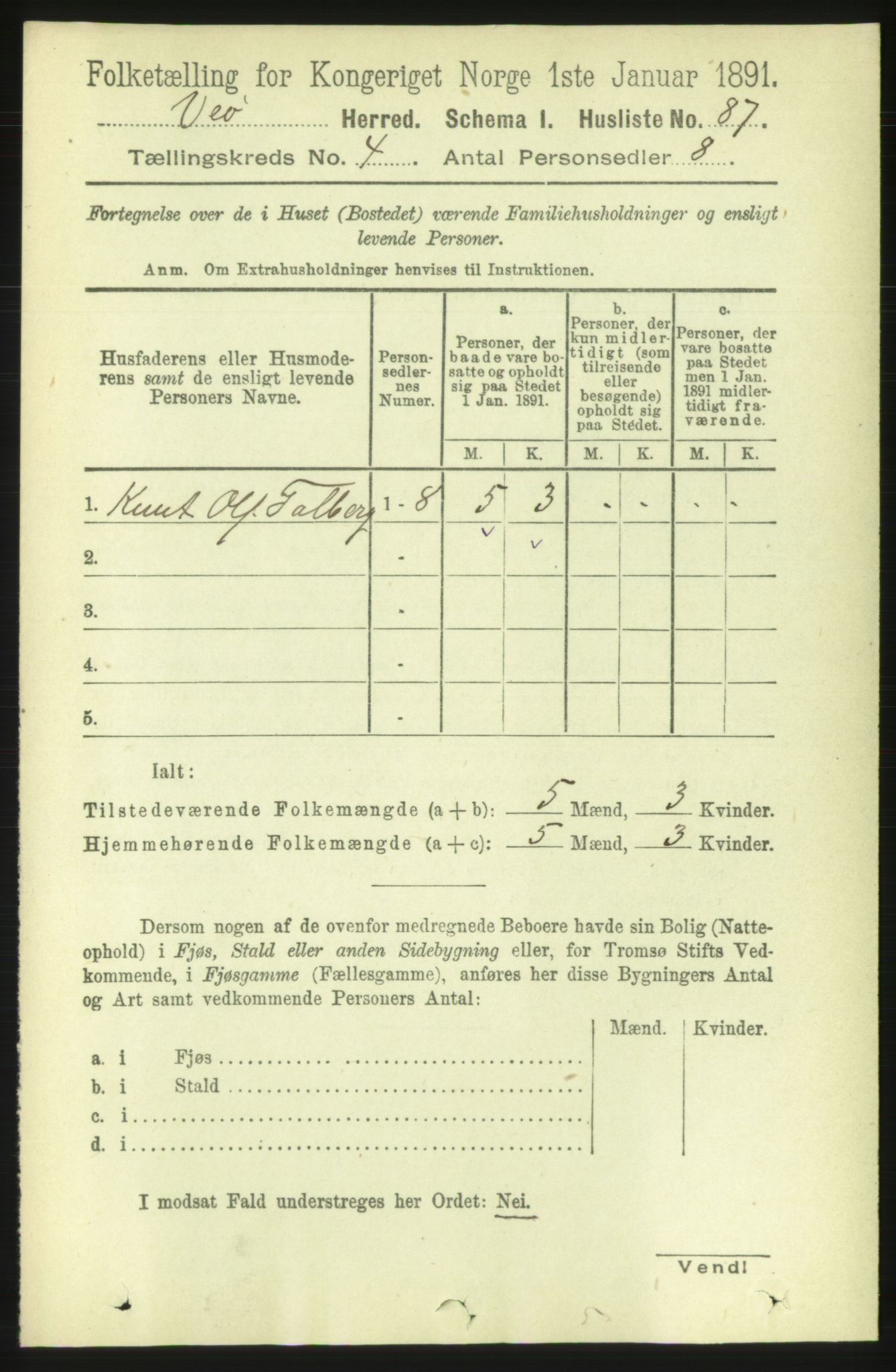 RA, 1891 census for 1541 Veøy, 1891, p. 1822