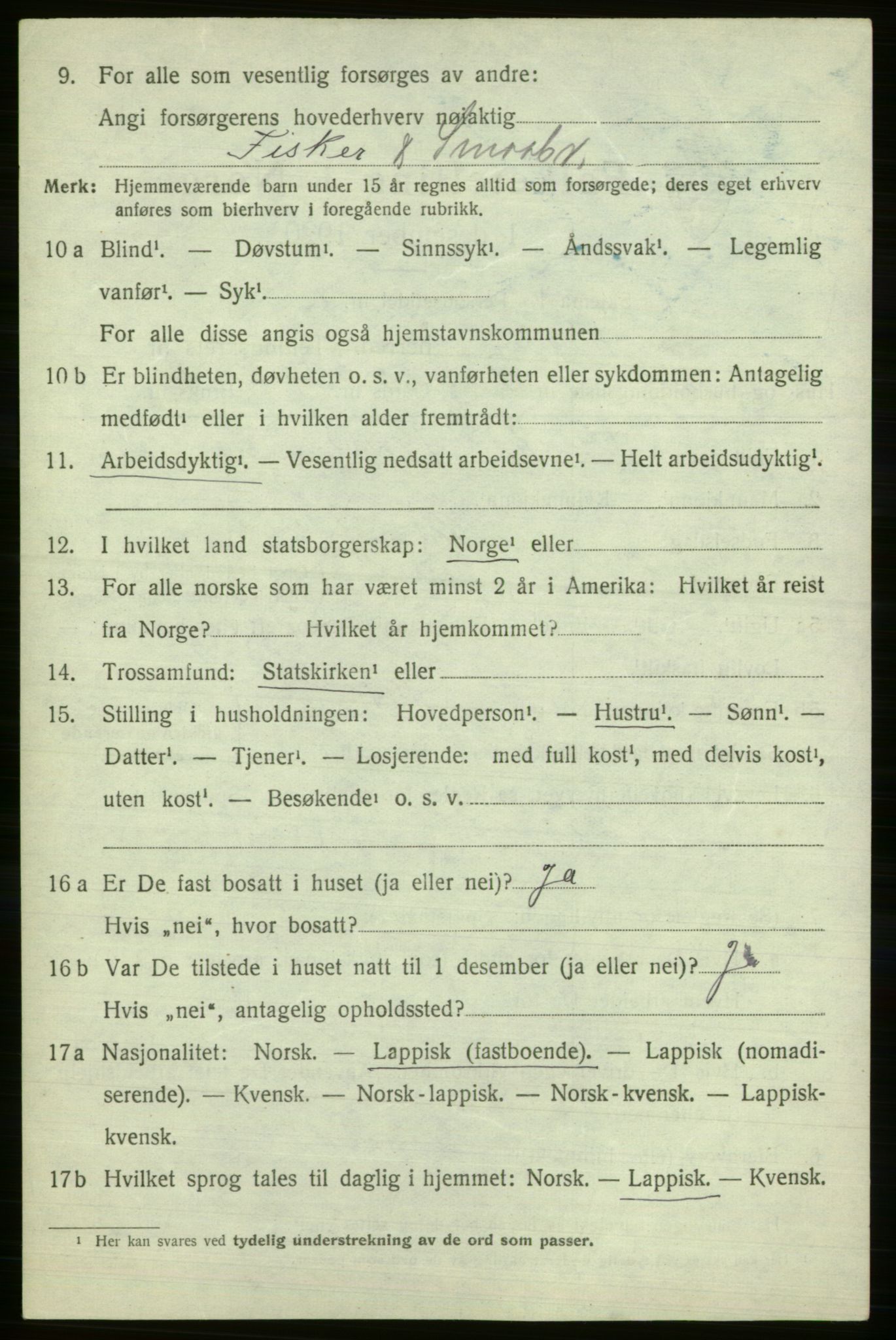 SATØ, 1920 census for Nesseby, 1920, p. 1388