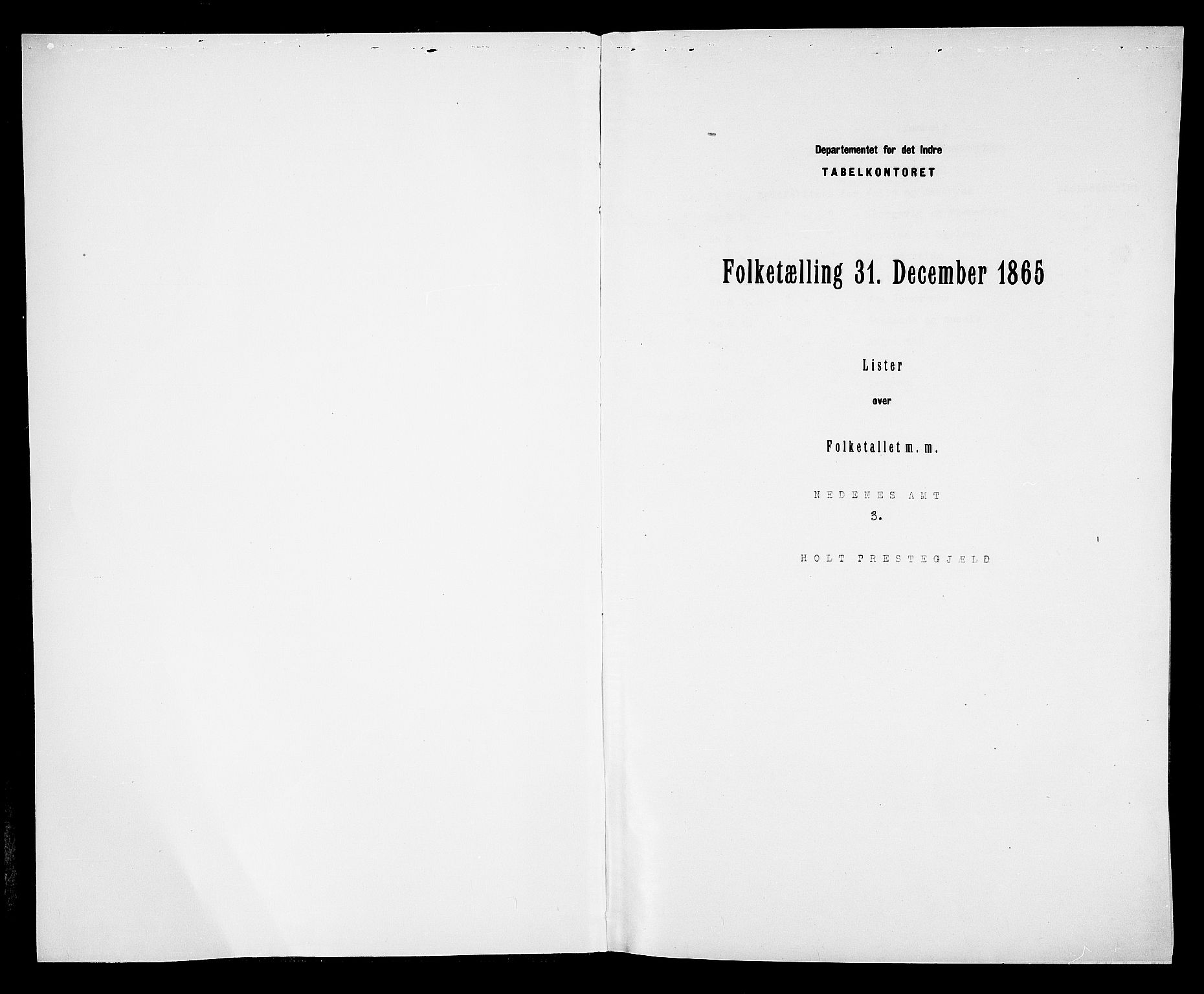 RA, 1865 census for Holt/Holt, 1865, p. 3