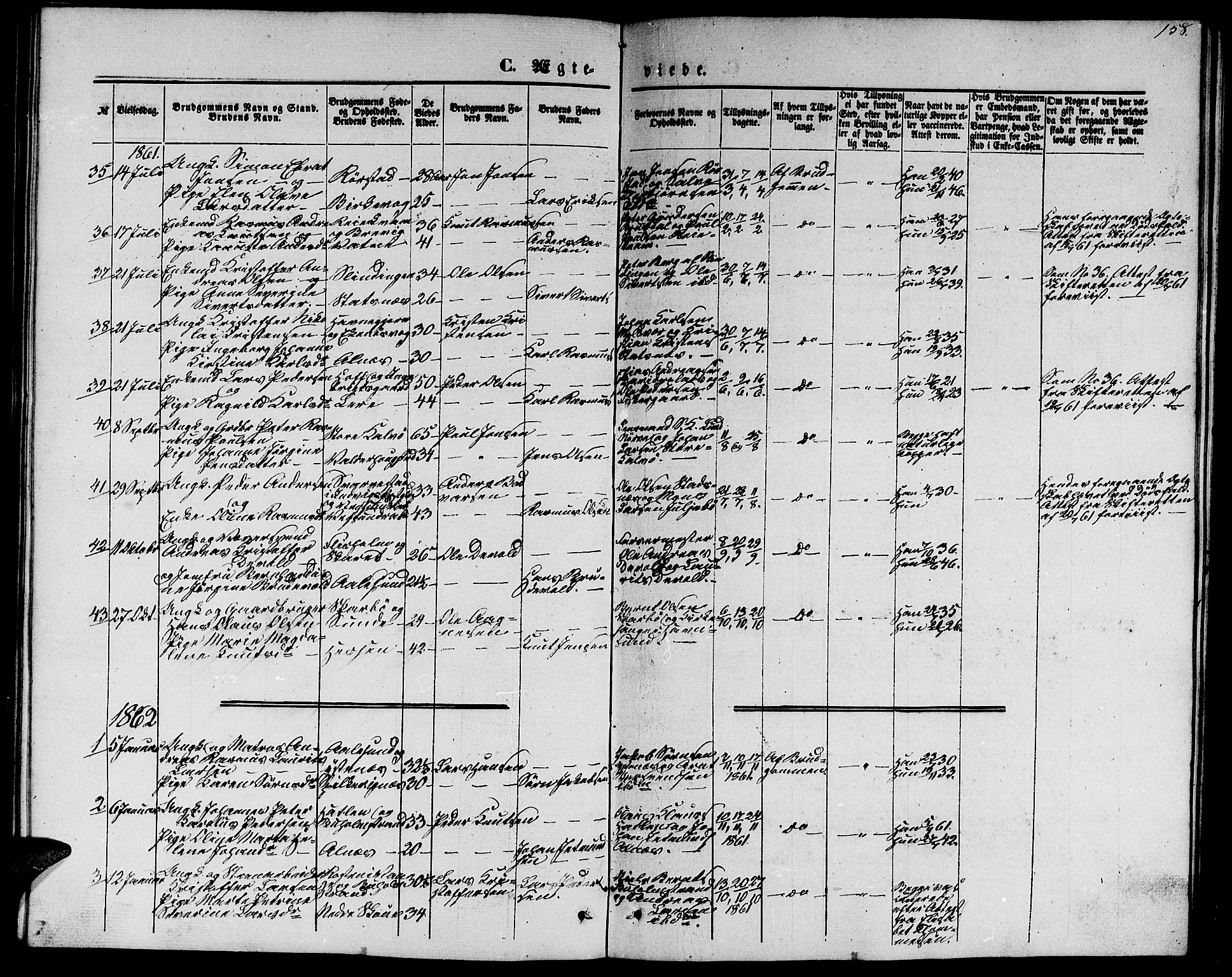 Ministerialprotokoller, klokkerbøker og fødselsregistre - Møre og Romsdal, SAT/A-1454/528/L0427: Parish register (copy) no. 528C08, 1855-1864, p. 158