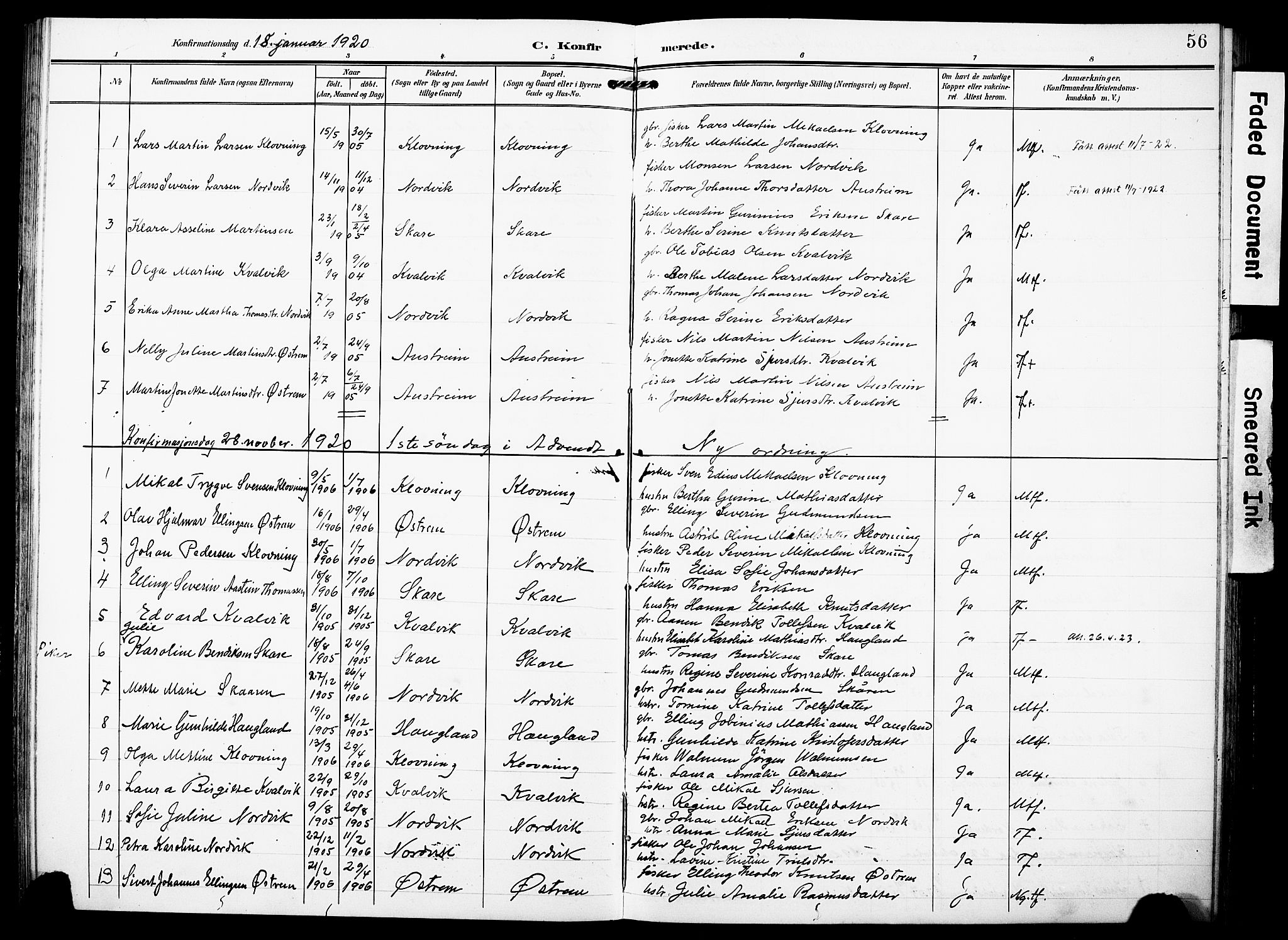 Torvastad sokneprestkontor, AV/SAST-A -101857/H/Ha/Haa/L0018: Parish register (official) no. A 17, 1903-1925, p. 56