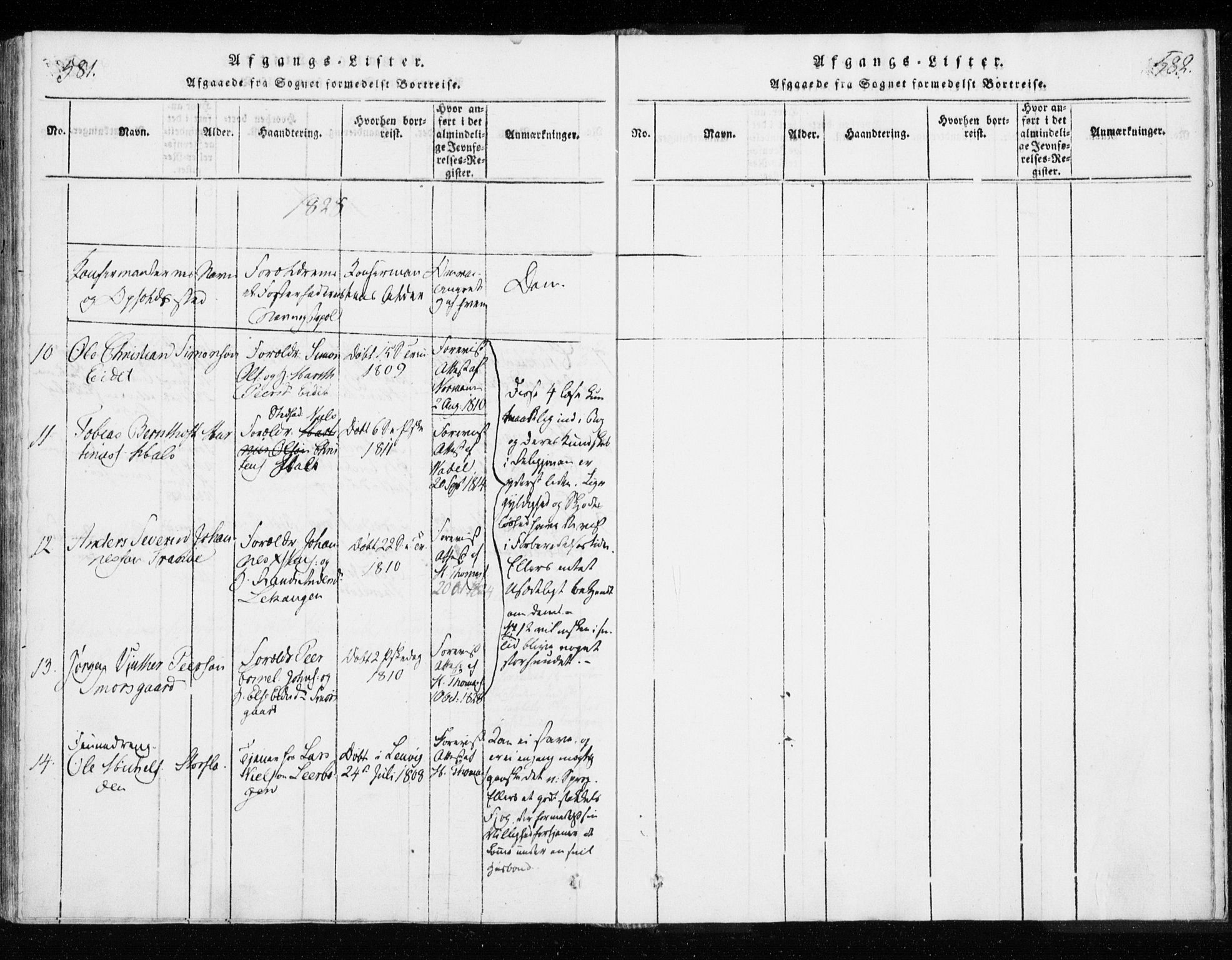 Tranøy sokneprestkontor, AV/SATØ-S-1313/I/Ia/Iaa/L0004kirke: Parish register (official) no. 4, 1820-1829, p. 581-582