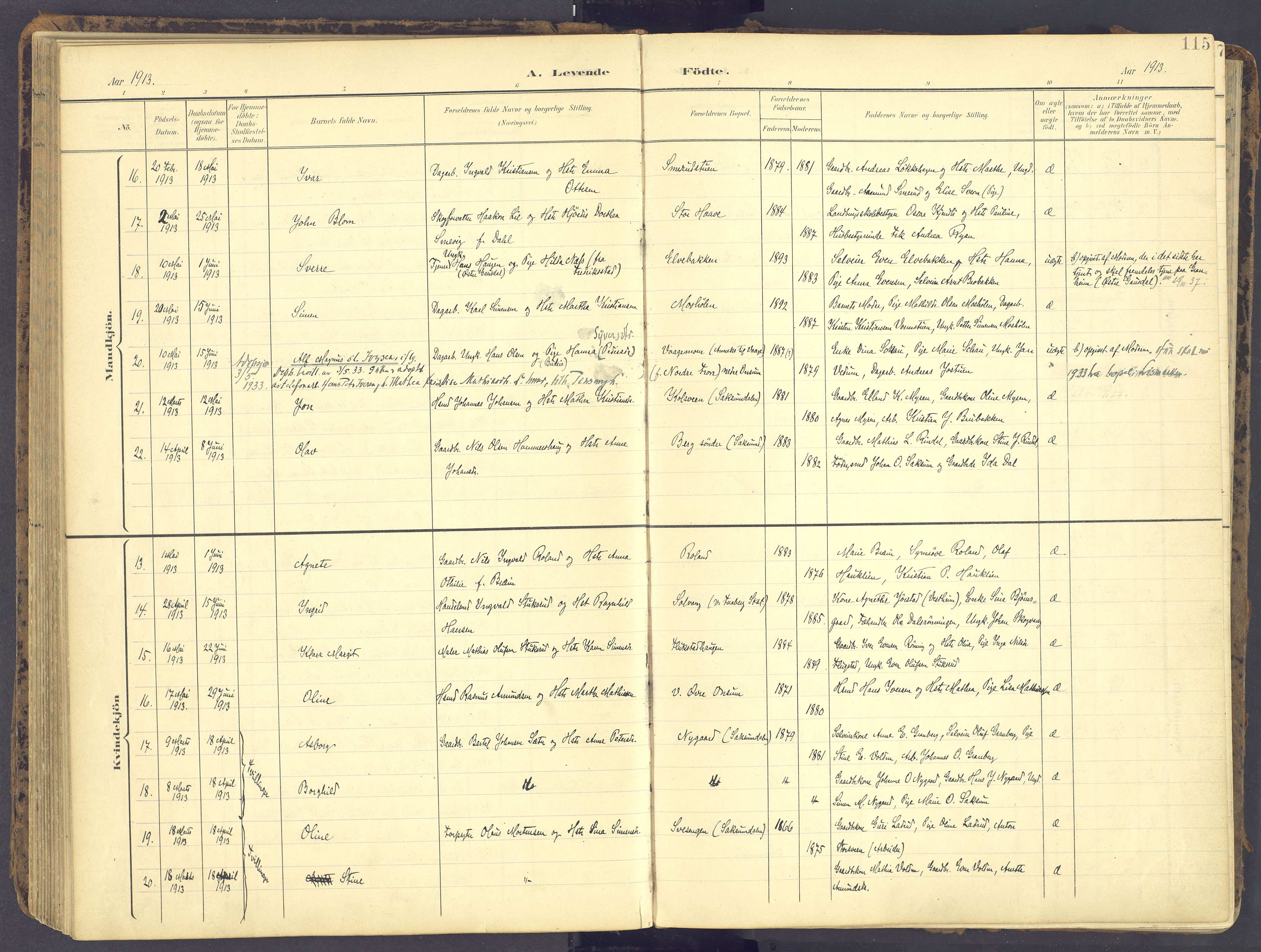 Fåberg prestekontor, AV/SAH-PREST-086/H/Ha/Haa/L0012: Parish register (official) no. 12, 1899-1915, p. 115