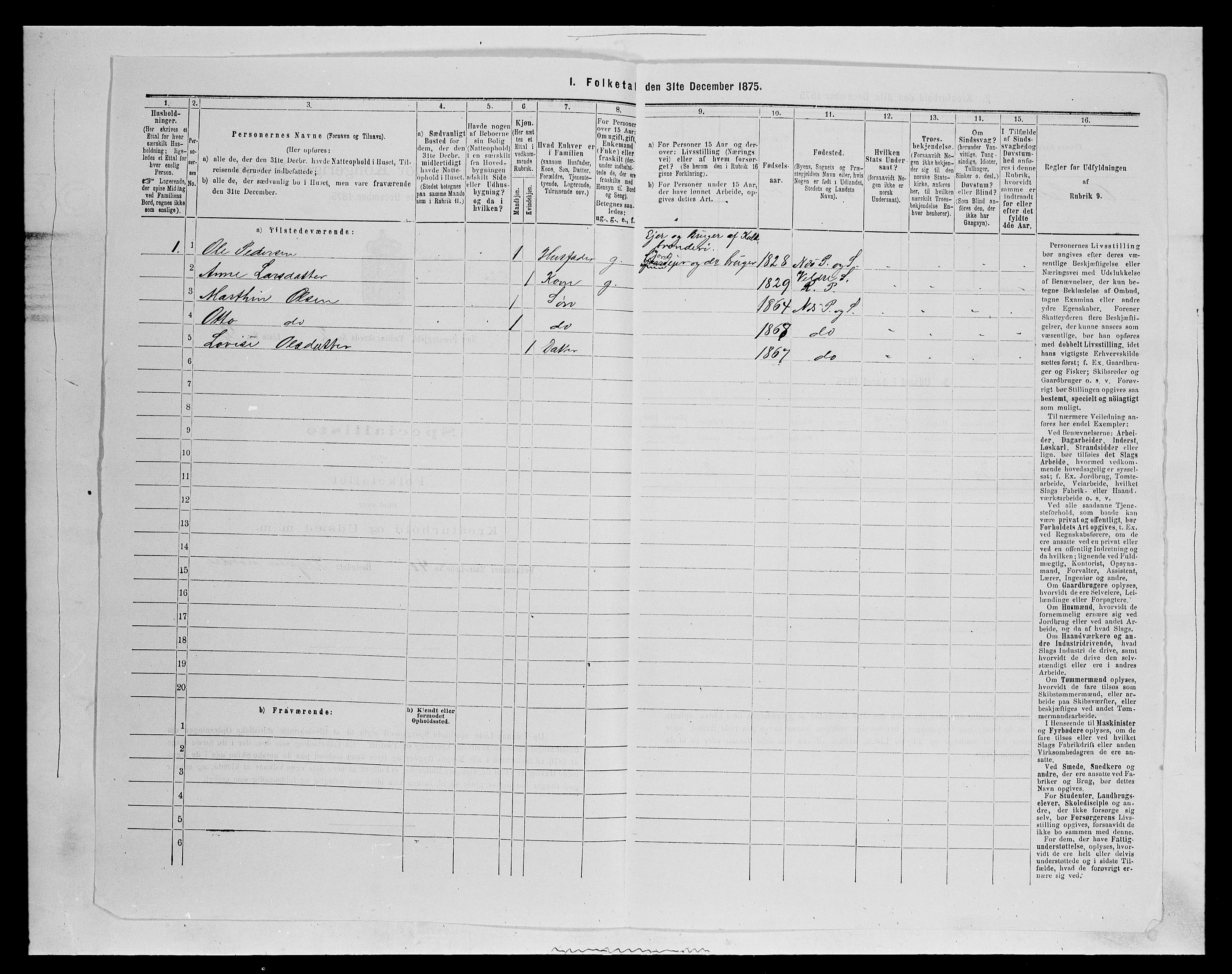 SAH, 1875 census for 0411P Nes, 1875, p. 335