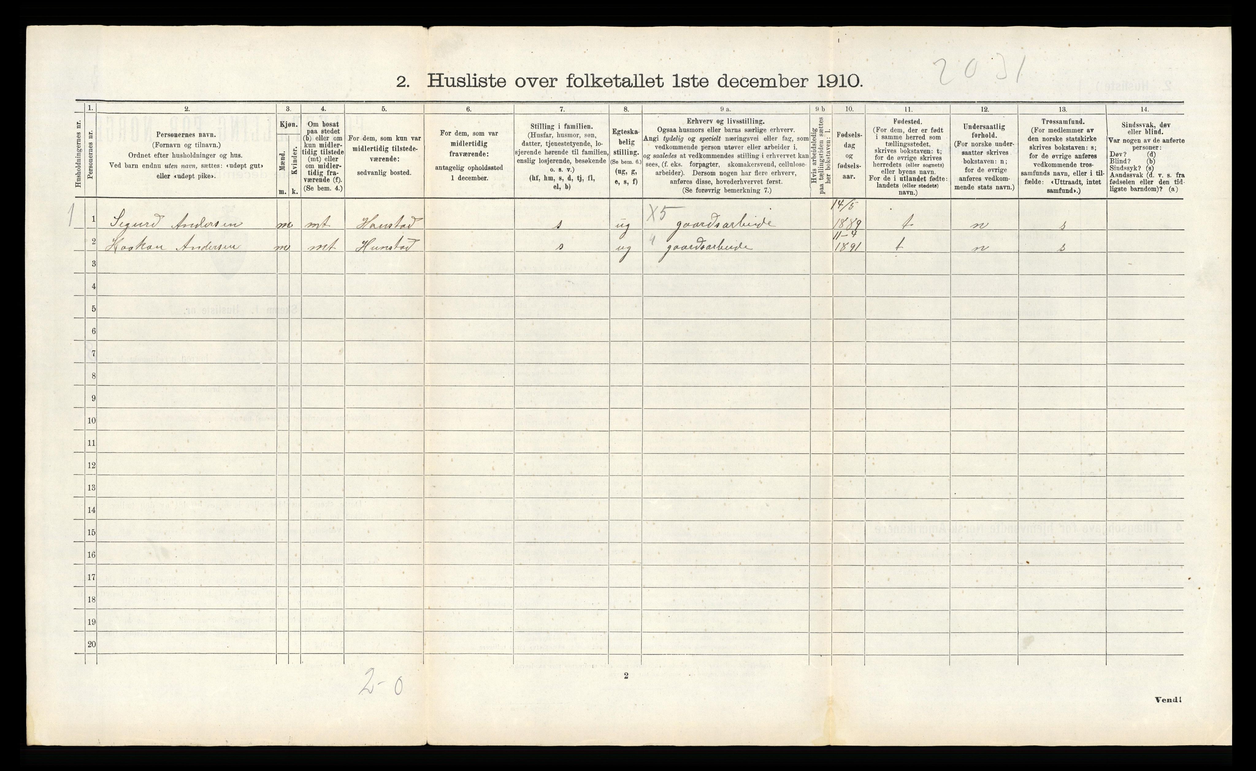 RA, 1910 census for Bodin, 1910, p. 882