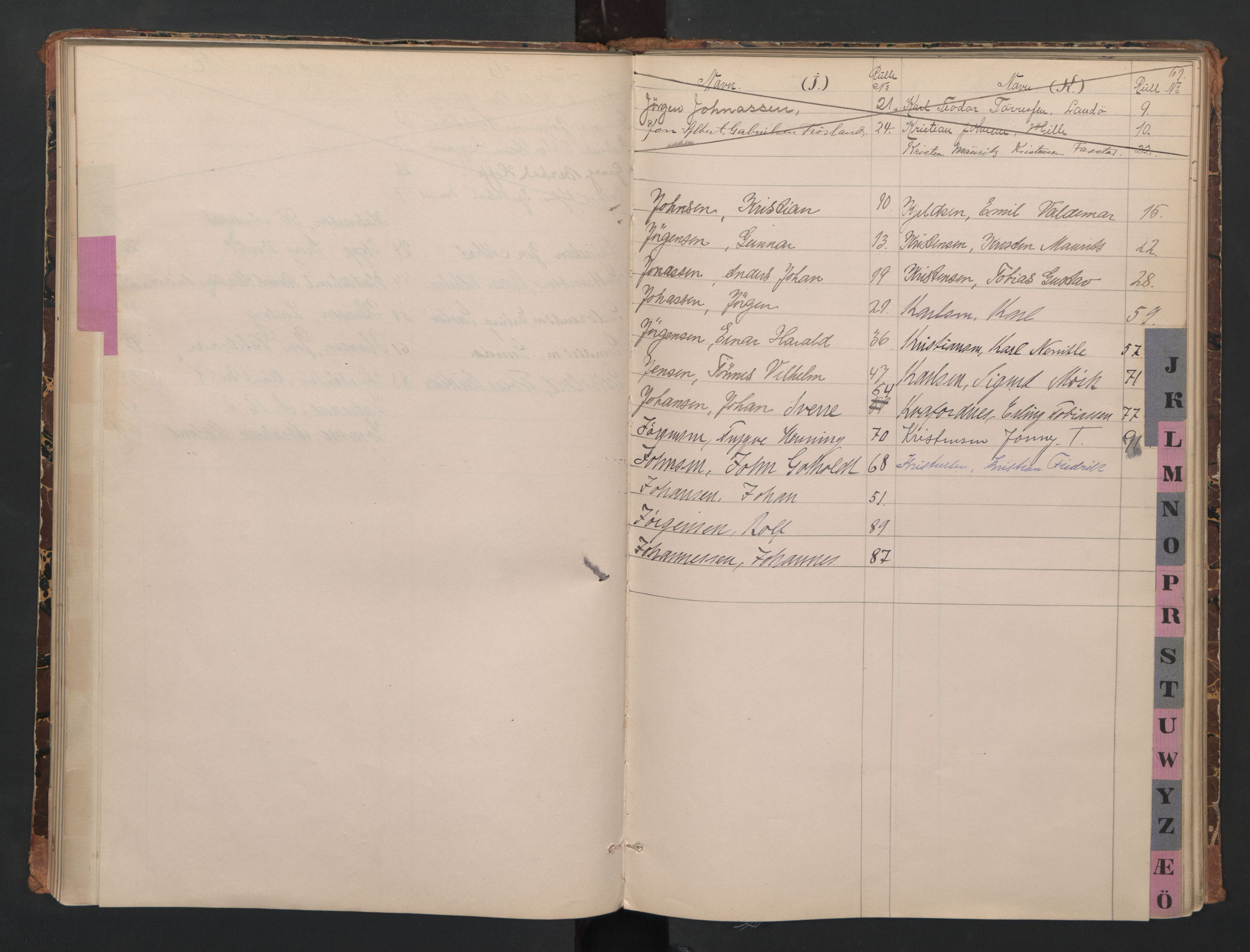 Mandal mønstringskrets, AV/SAK-2031-0016/F/Fa/L0008: Annotasjonsrulle nr 1-3, hovedrulle nr 1-122, maskinister og fyrbøtere, med register, Y-18, 1883-1948, p. 22