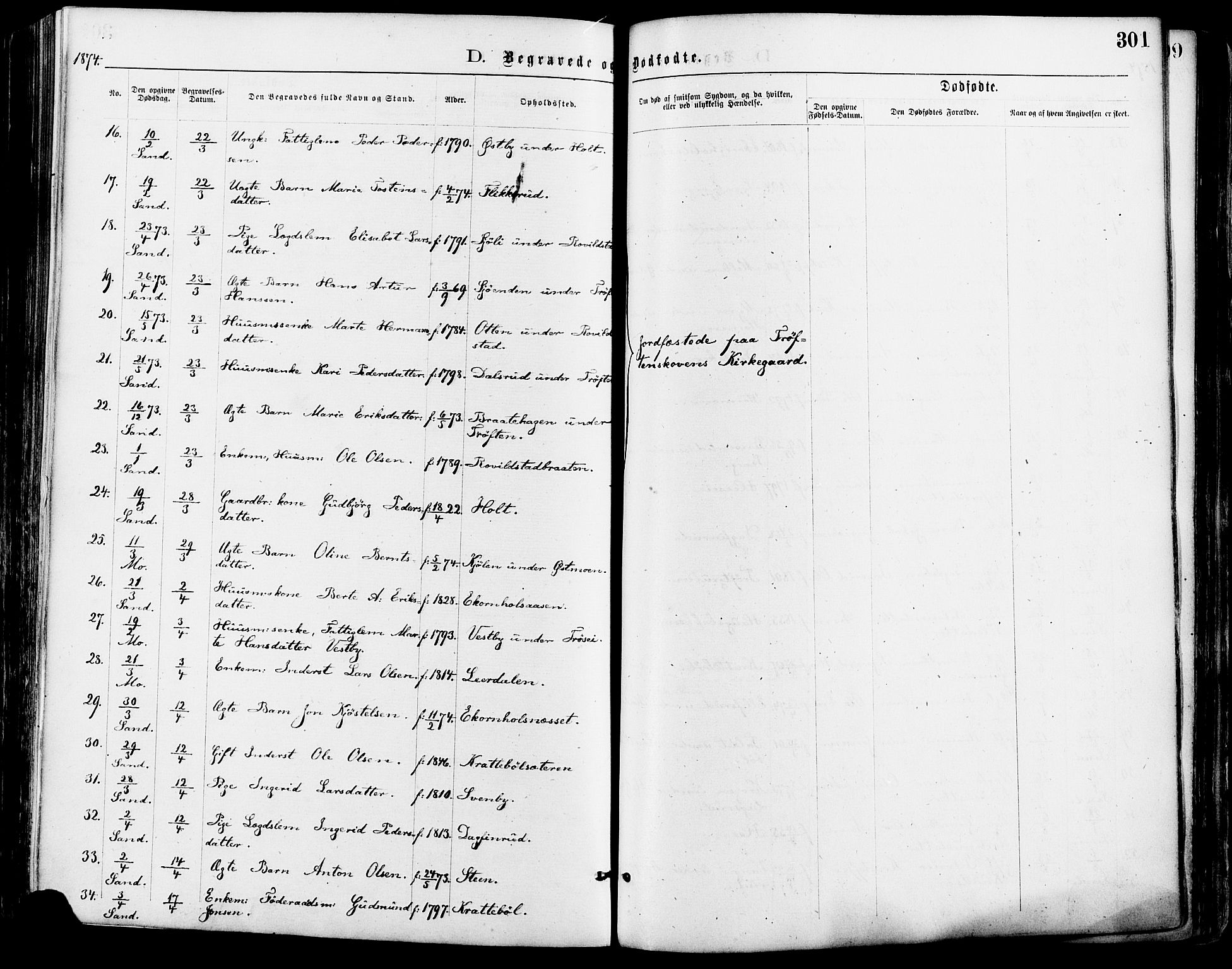 Nord-Odal prestekontor, AV/SAH-PREST-032/H/Ha/Haa/L0005: Parish register (official) no. 5, 1874-1885, p. 301