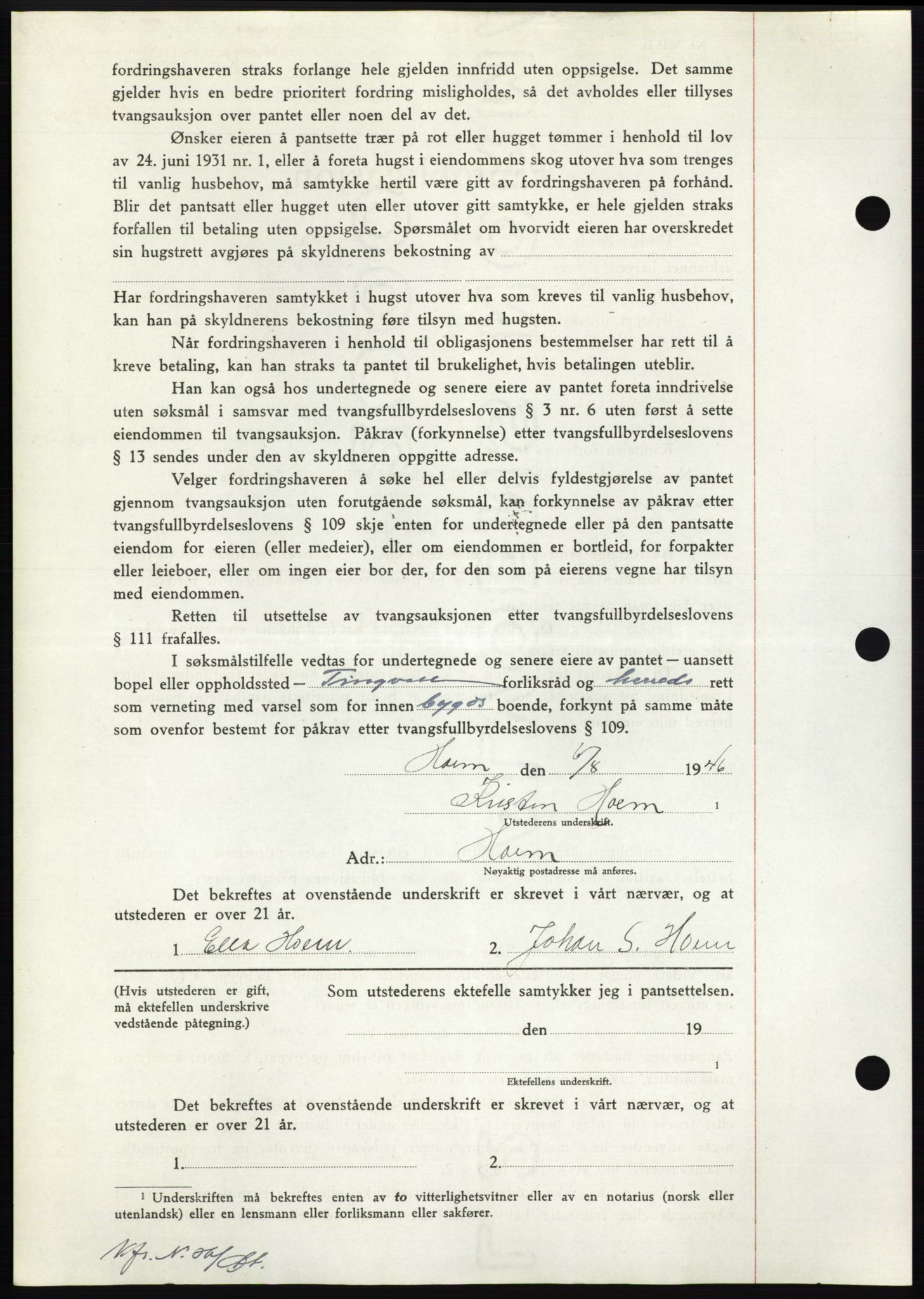 Nordmøre sorenskriveri, AV/SAT-A-4132/1/2/2Ca: Mortgage book no. B94, 1946-1946, Diary no: : 1741/1946