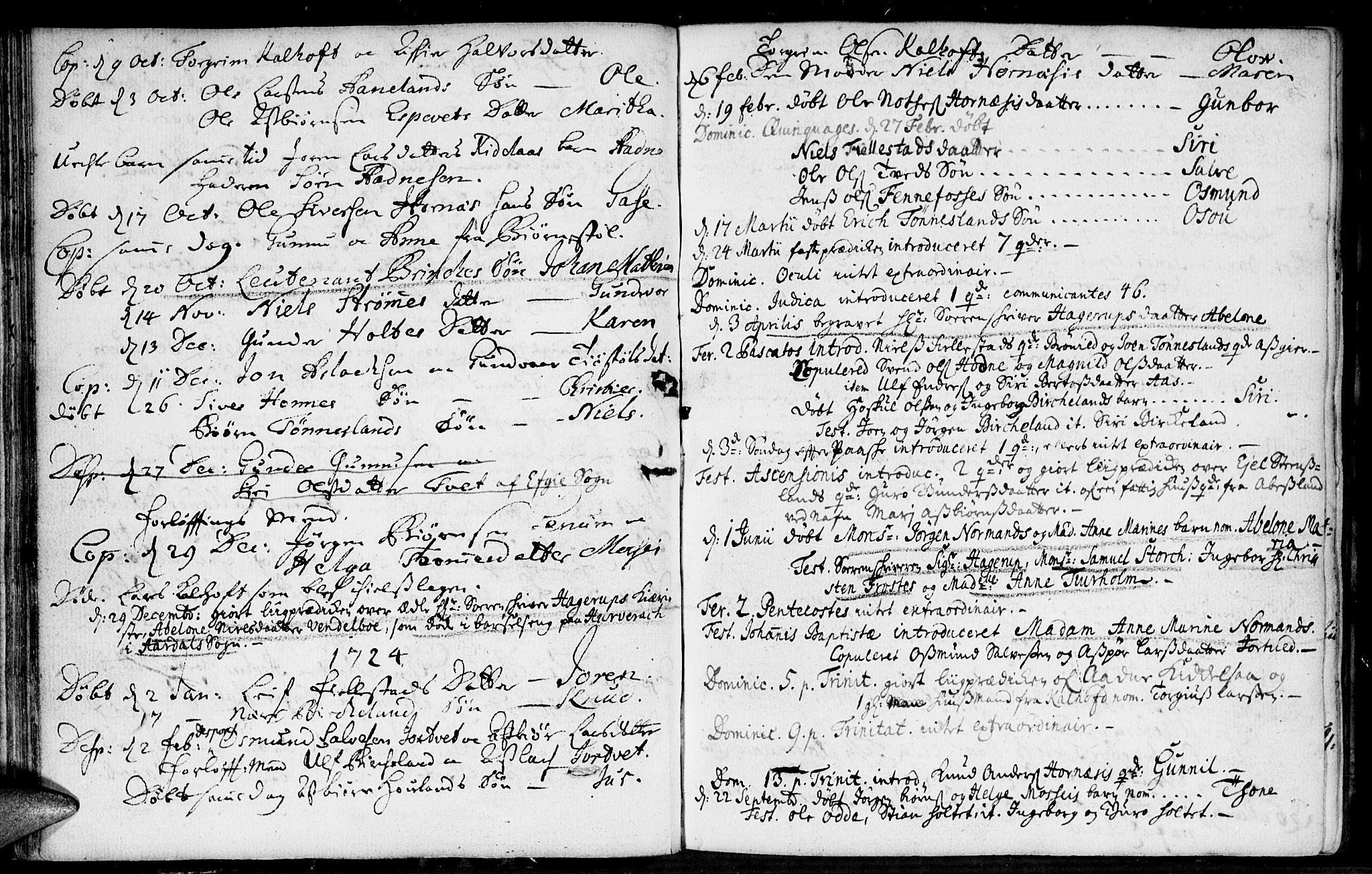 Evje sokneprestkontor, SAK/1111-0008/F/Fa/Fab/L0001: Parish register (official) no. A 1, 1704-1764, p. 70-71