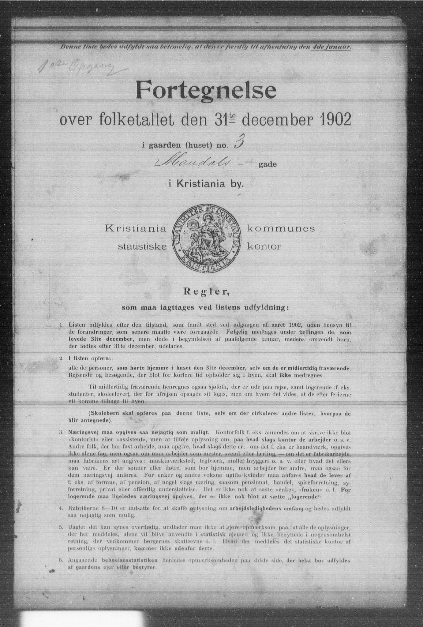 OBA, Municipal Census 1902 for Kristiania, 1902, p. 11518